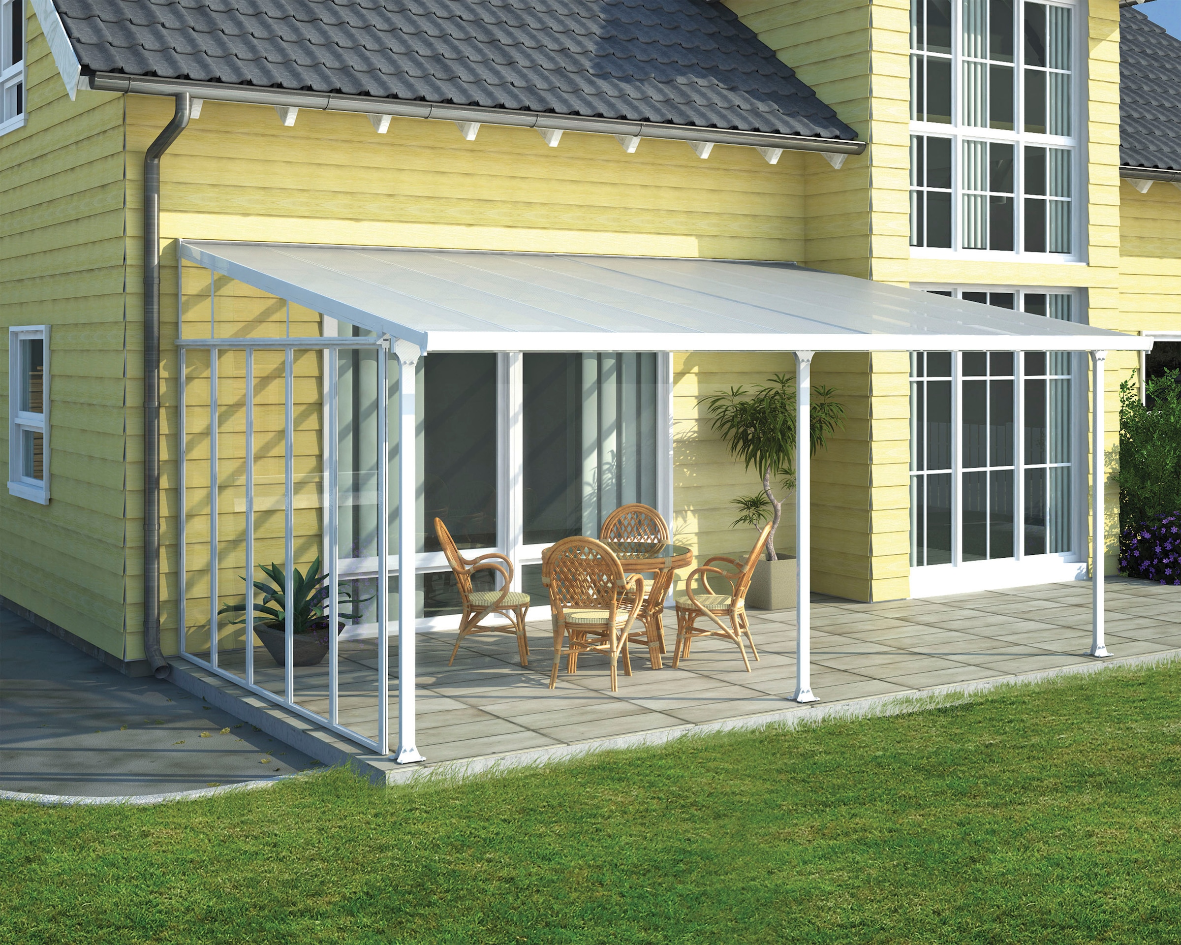 Palram - Canopia Terrassendach »mit pulverbeschichtetem Aluminiumrahmen«, einfache DIY Montage