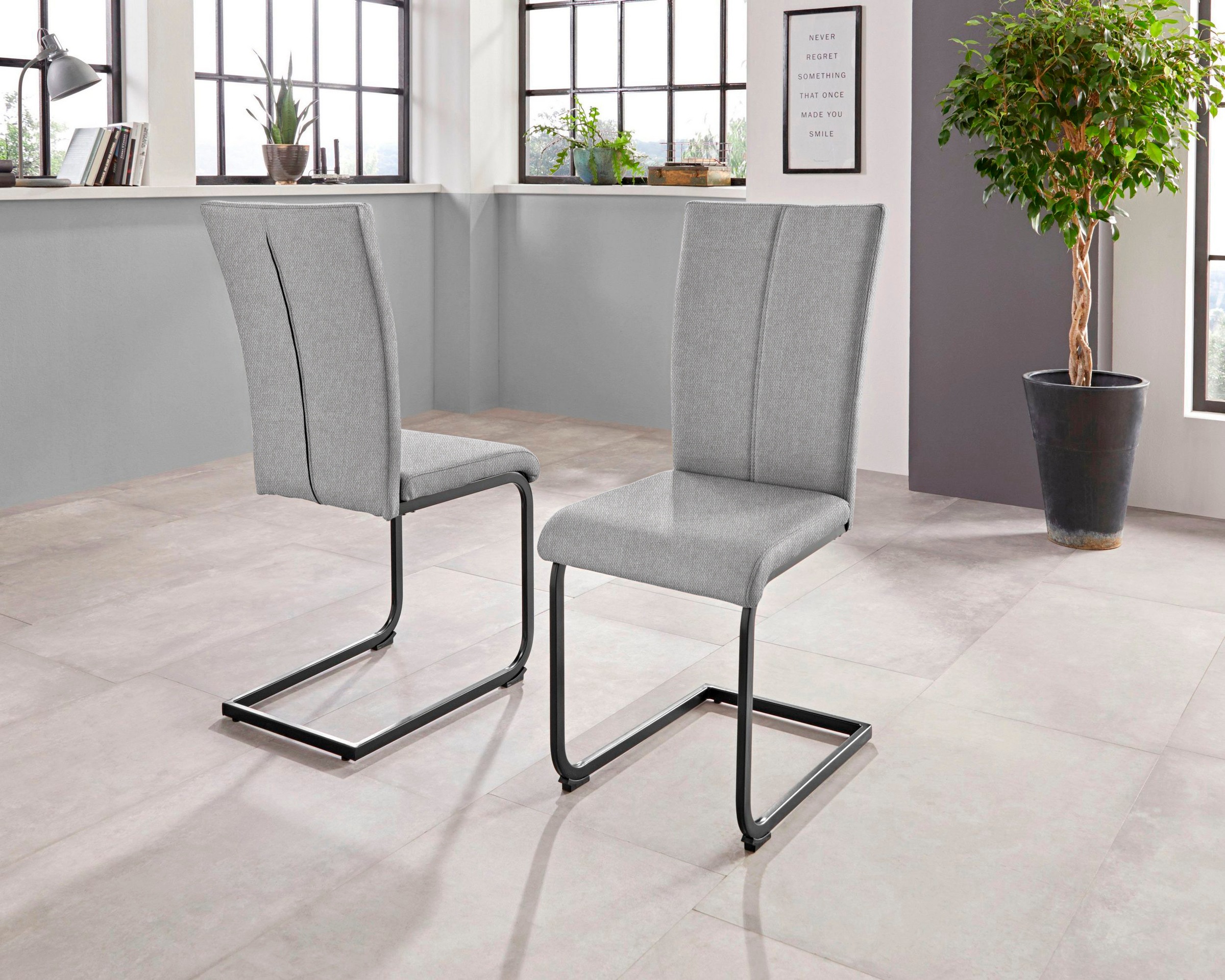 OTTO home Freischwinger "Oliver" () 2 Stk.Stuhl belastbar bis 120 Kg günstig online kaufen