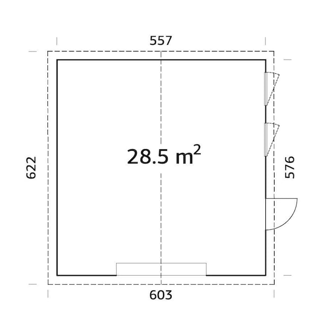 Palmako Garage »Andre«, BxTxH: 603x622x216 cm, ohne Tor, natur günstig |  BAUR