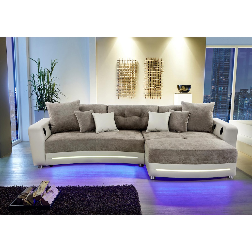 Jockenhöfer Gruppe Ecksofa Laredo, inklusive RGB-LED-Beleuchtung und Bluetooth-Soundsystem