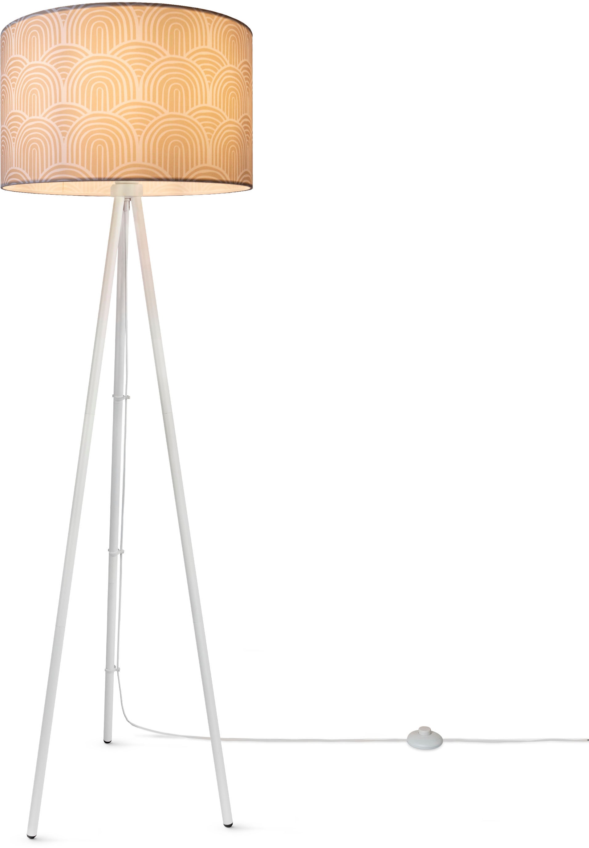 Paco Home Stehlampe »Trina Pillar«, Wohnzimmer Stehleuchte Dreibein Stativ  Mit Stoffschirm Uni Modern im Sale | BAUR