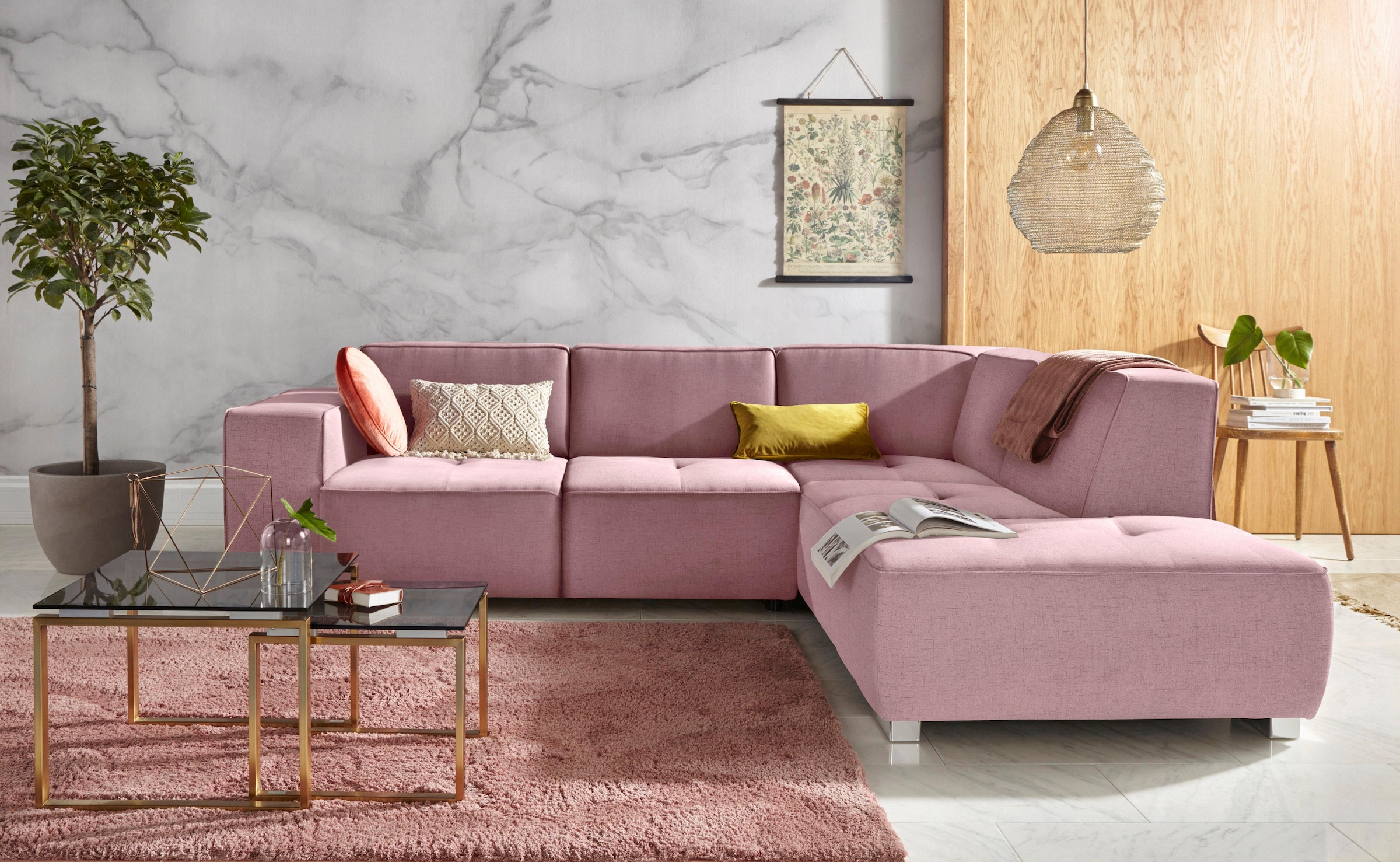 Home affaire Ecksofa "Sapporo L-Form" wahlweise Bettfunktion oder Sitztiefe günstig online kaufen