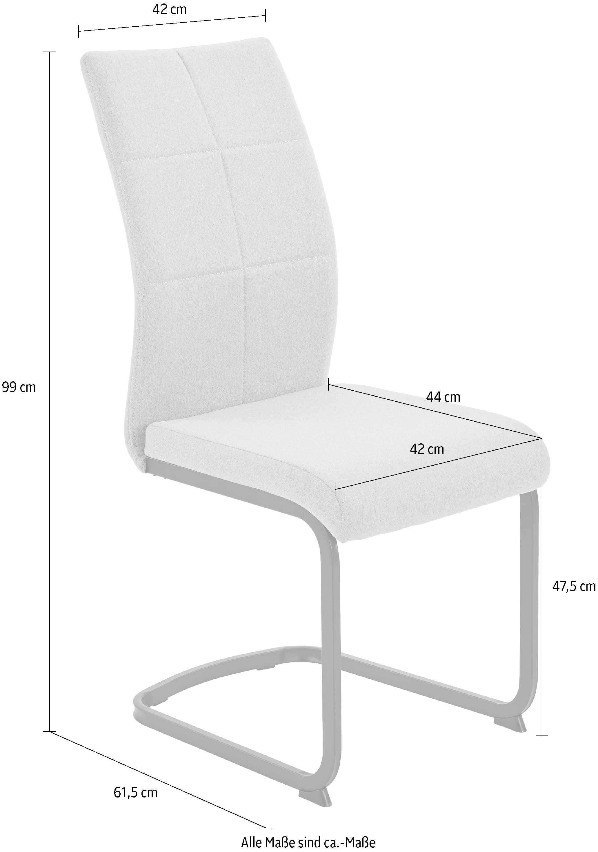 HELA Freischwinger »TURIN« (Set) 2 Stk.Freischwinger, Vierkantrohrgestell, gepolstert, waterfree productions