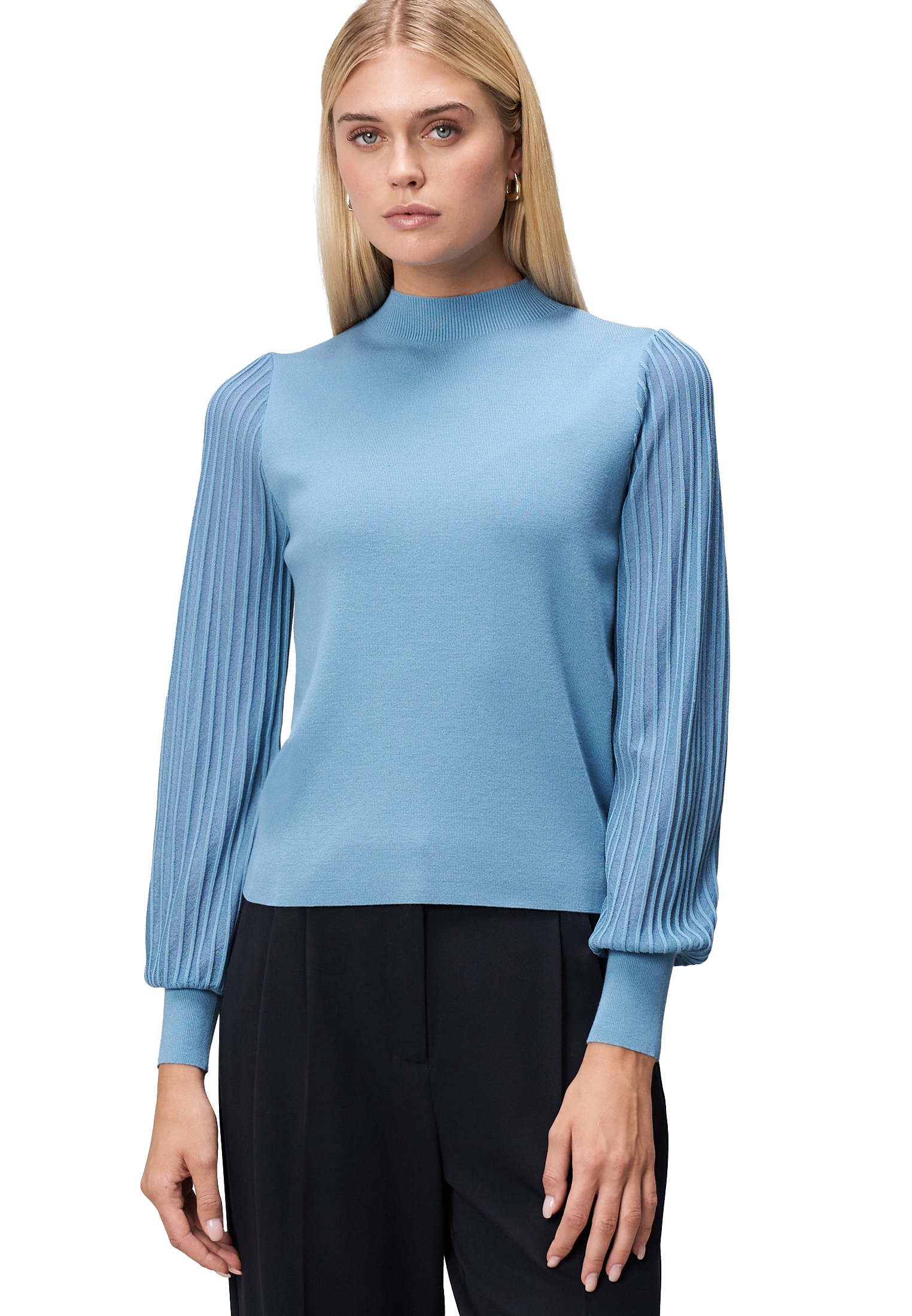 Zero Strickpullover "zero Damen Strickpullover mit transparenten Ärmeln", ( günstig online kaufen