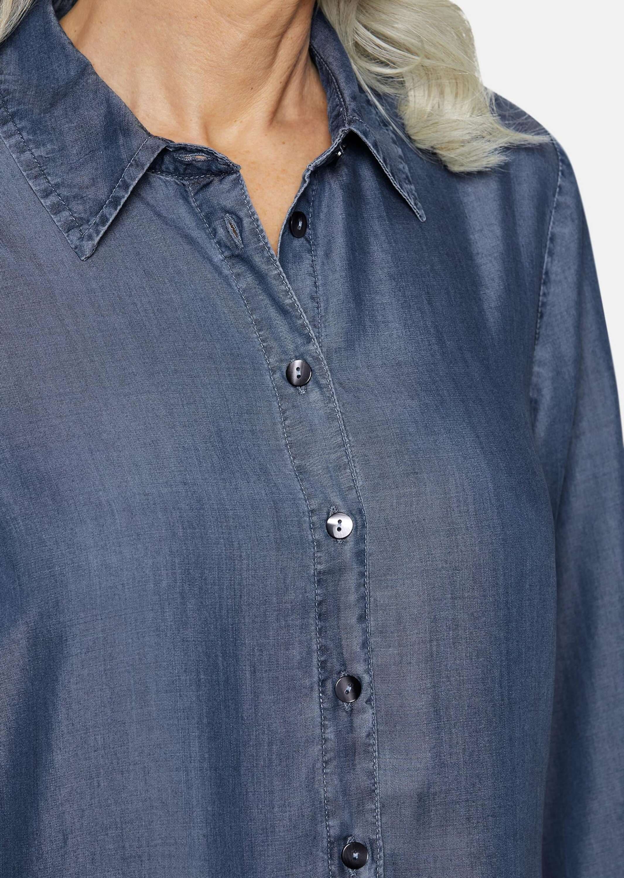 GOLDNER Midikleid »Kleid Kleid mit Hemdblusenkragen«