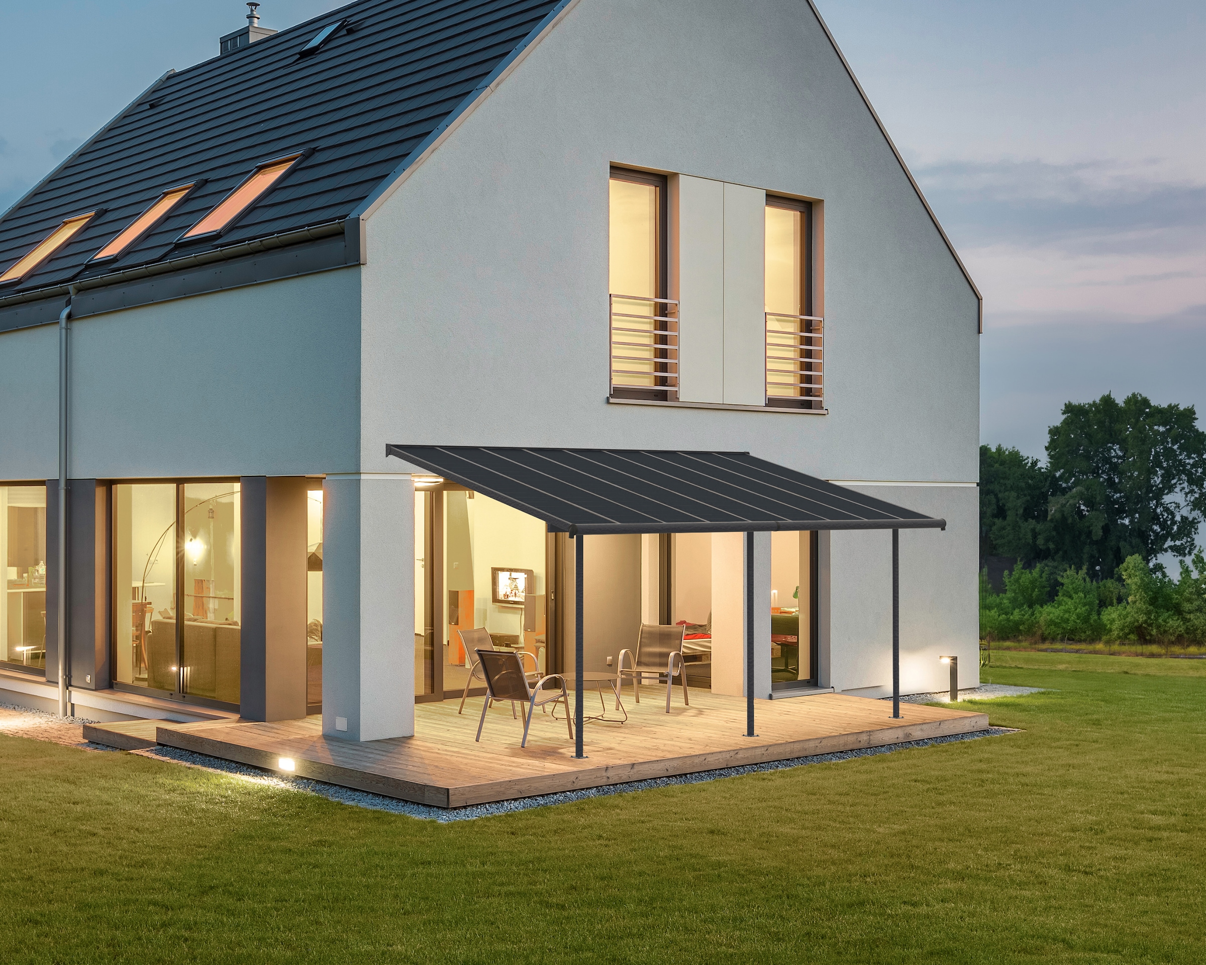 Palram - Canopia Terrassendach »Capri Alu Terrassenüberdachung«, einfache DIY Montage