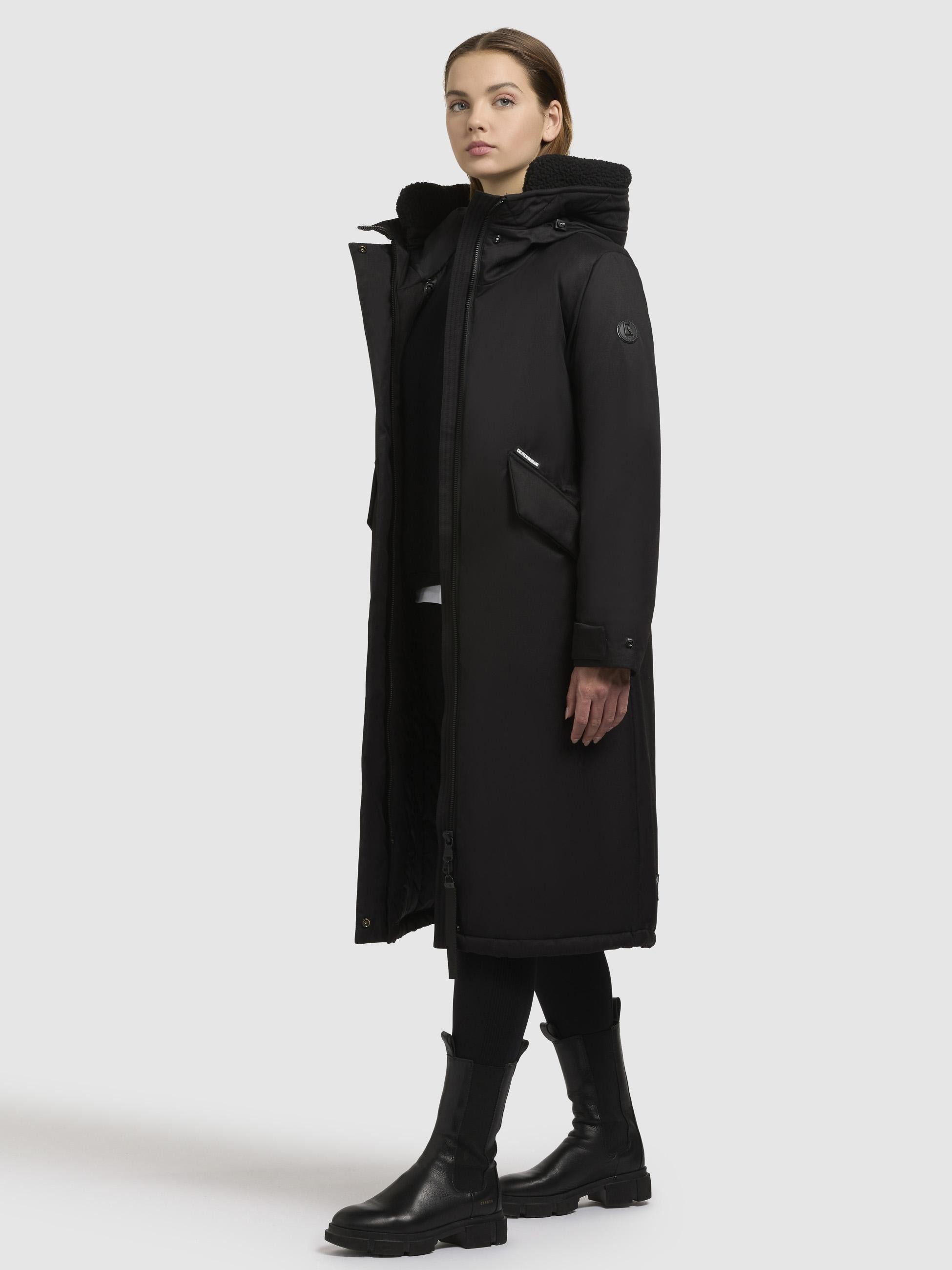 khujo Wintermantel »Agneta-YM« Langer Damen Mantel mit weichem Teddyfleece an der Kapuze