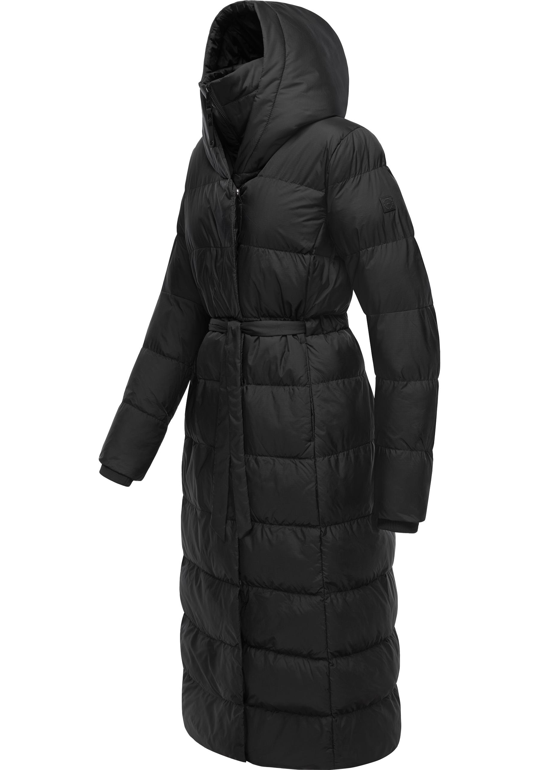 Ragwear Steppmantel "Niara Long" Gesteppter langer Damen Mantel mit Bindeba günstig online kaufen