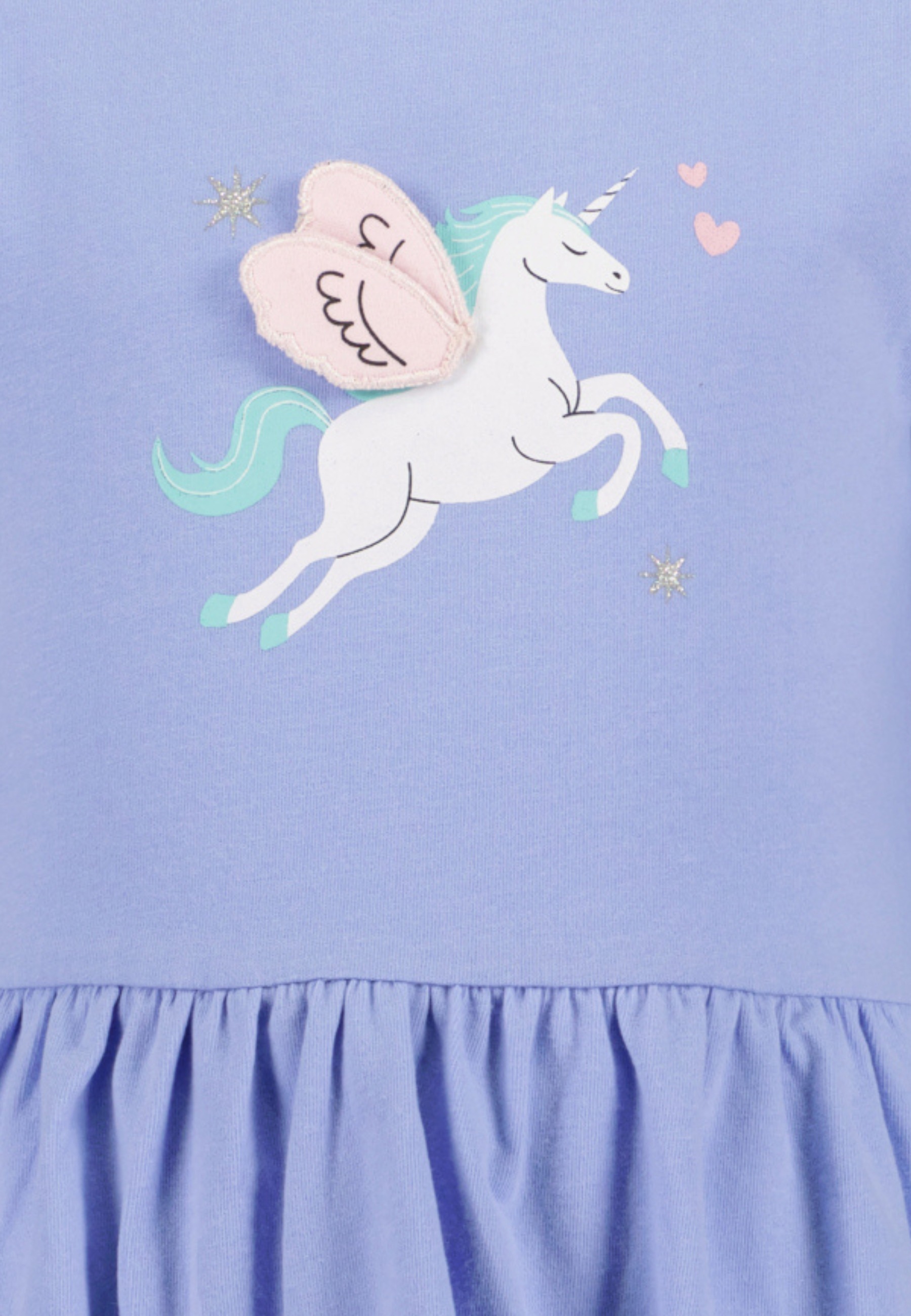 Thumbnail - Blue Seven Jerseykleid mit hochwertigem Einhorn-Frontmotiv und mit Volants