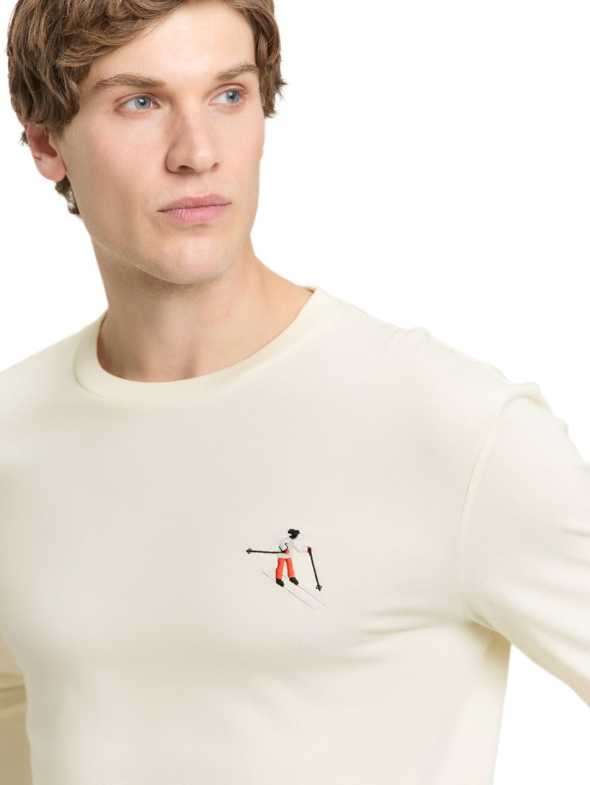 TOM TAILOR Denim Langarmshirt mit Logo-Stickerei auf der Brust