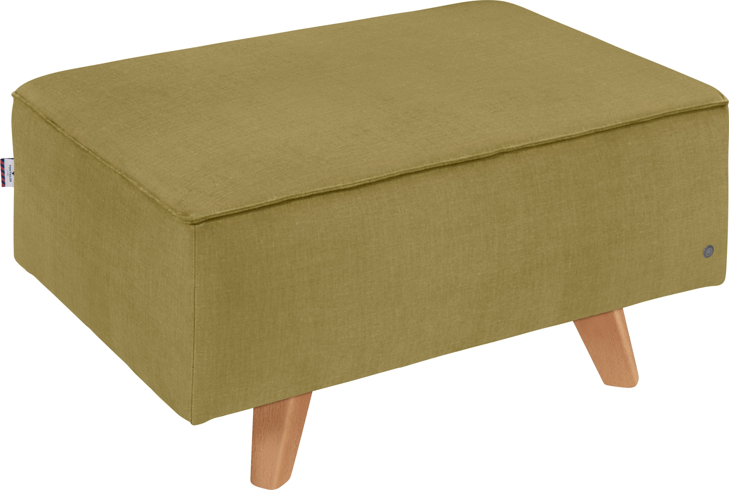 Hocker »NORDIC CHIC«, mit Kedernaht, Breite 85 cm, Füße Buche natur