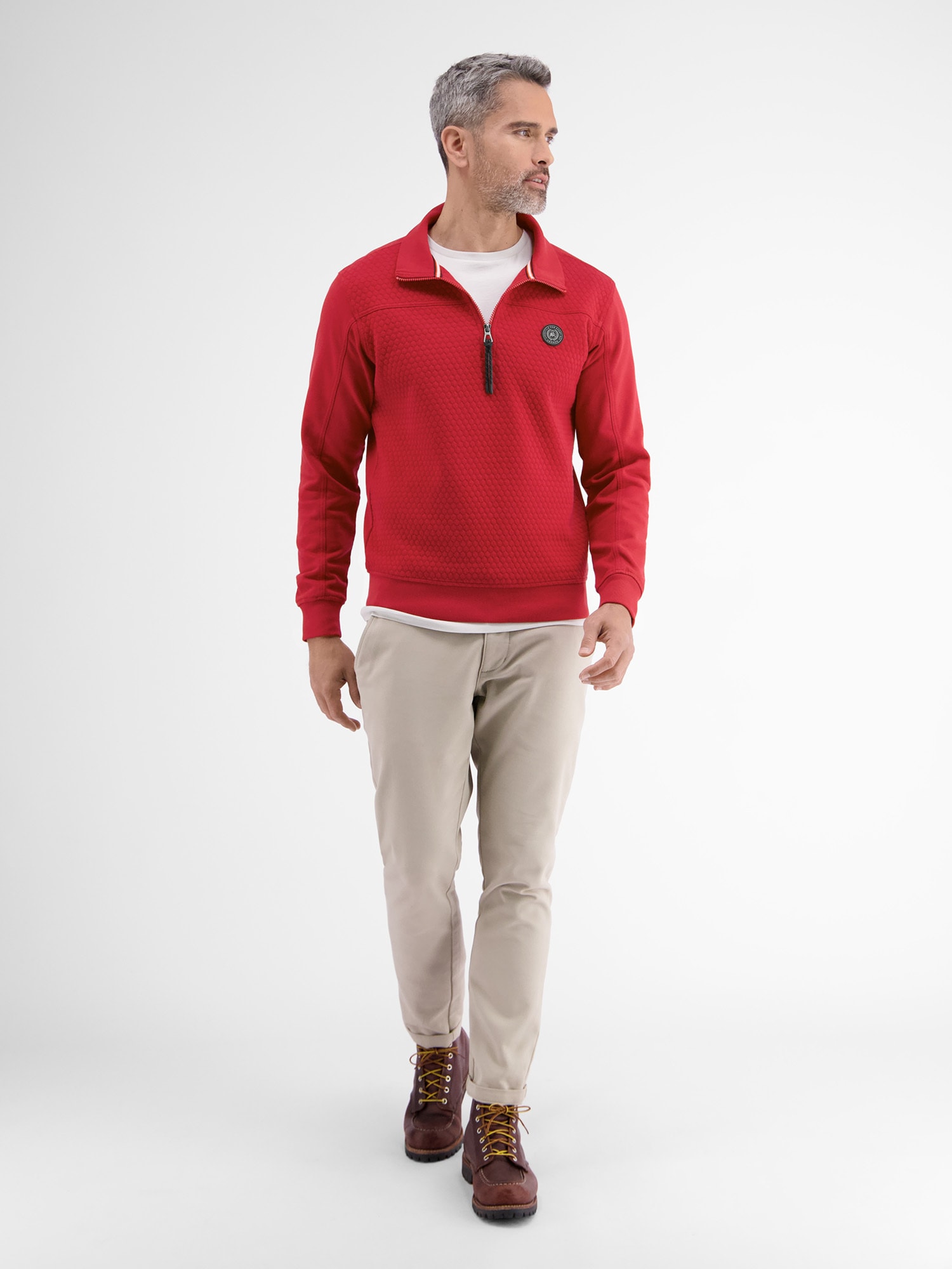 LERROS Sweatshirt »LERROS Sweat-Troyer mit dezentem Nadel-Steppmuster«