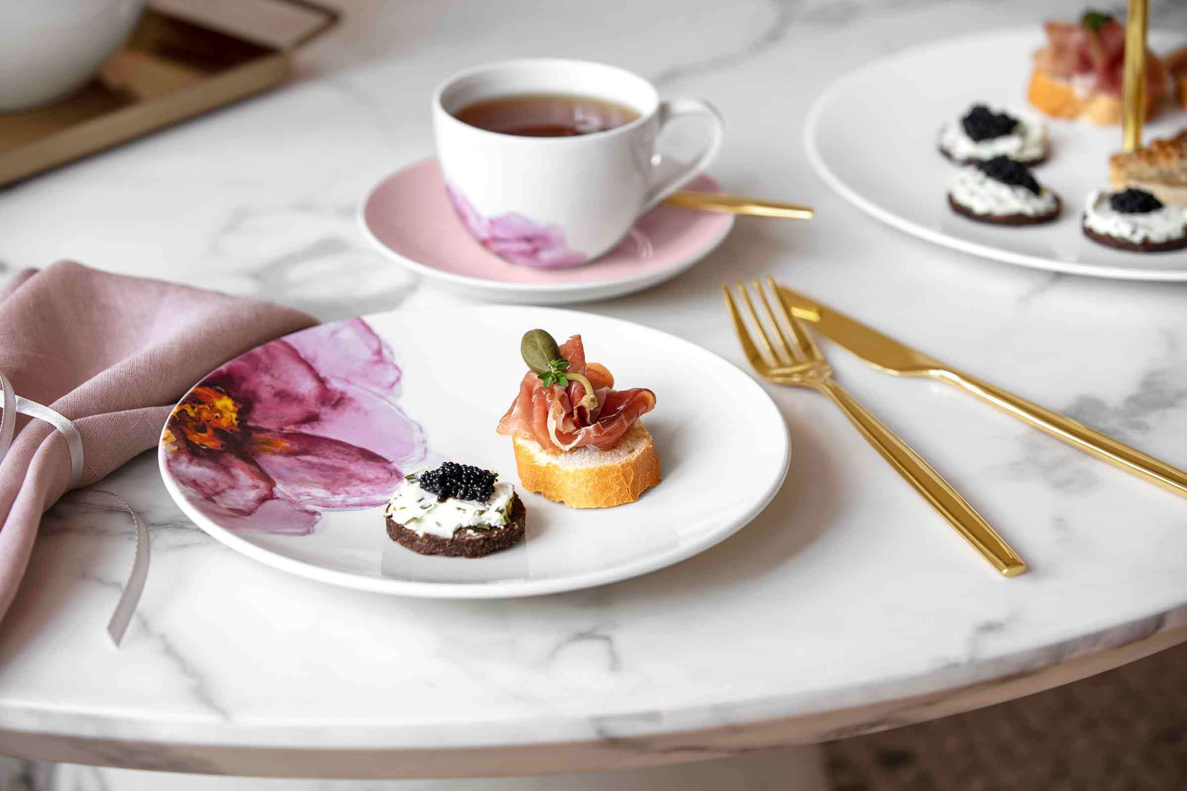 Villeroy & Boch Geschirr-Set »Kaffeeset Rose Garden 6er Set weiß-rosa«
