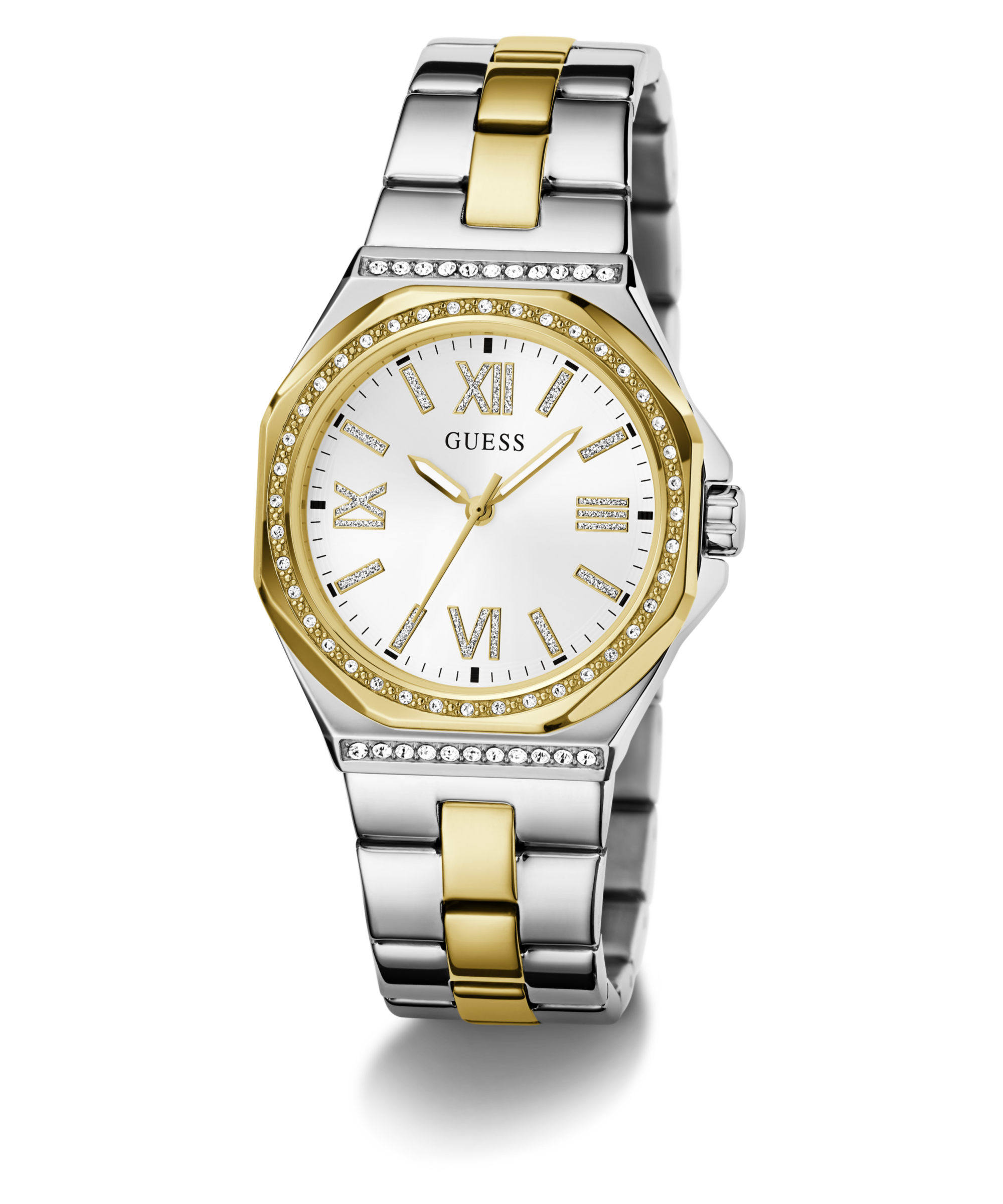 Guess Quarzuhr »EMPRESS« Armbanduhr, Damenuhr, Edelstahlarmband, analog