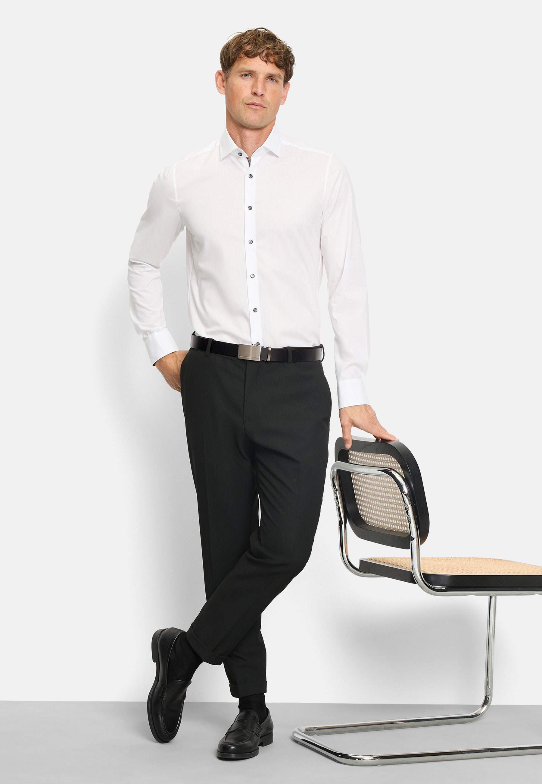 OLYMP Level Five Body Fit Royal Kent Shirt Anthracite 38 2