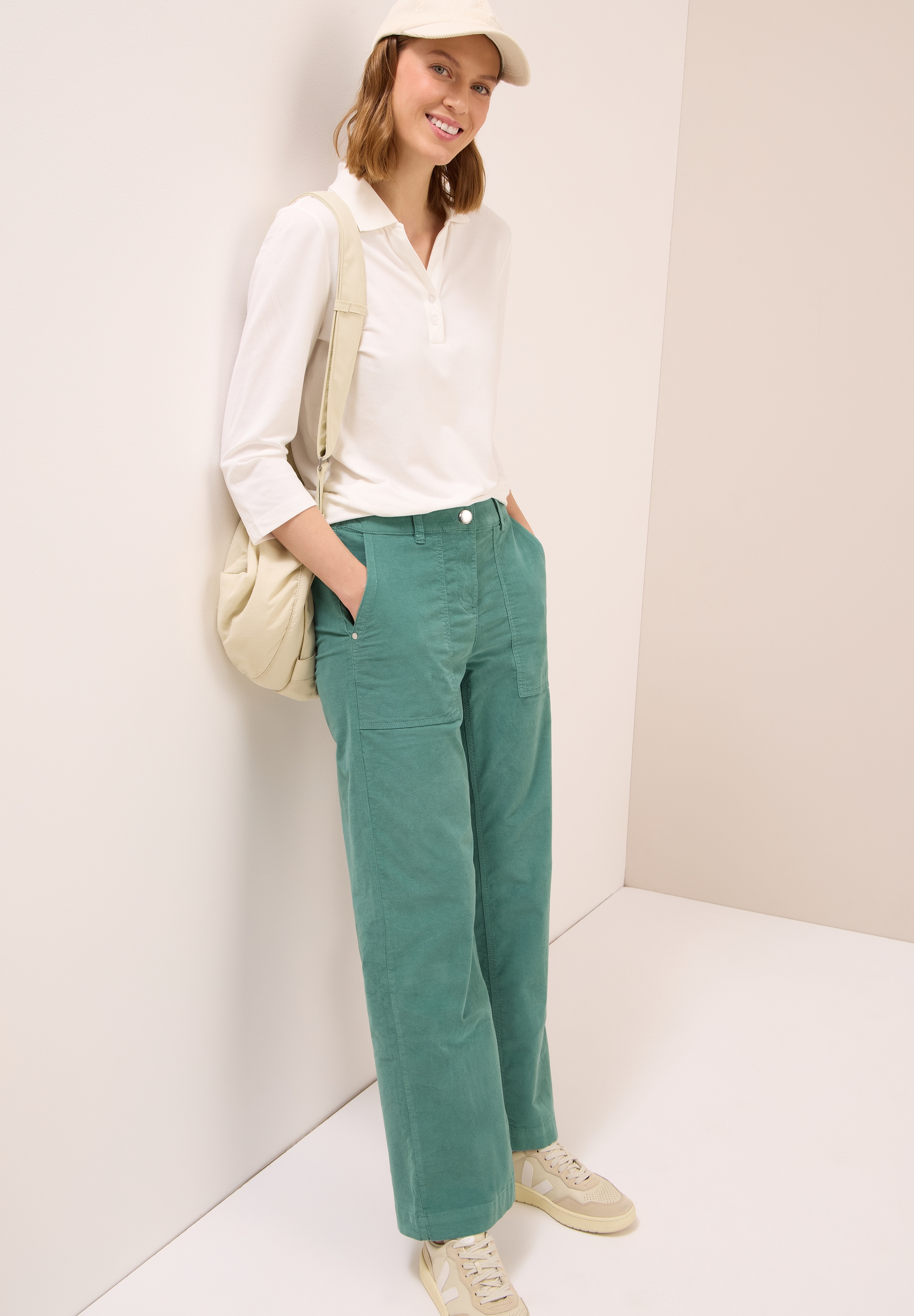 Cecil Cordhose »Style Neele«, Wide Leg, High Waist