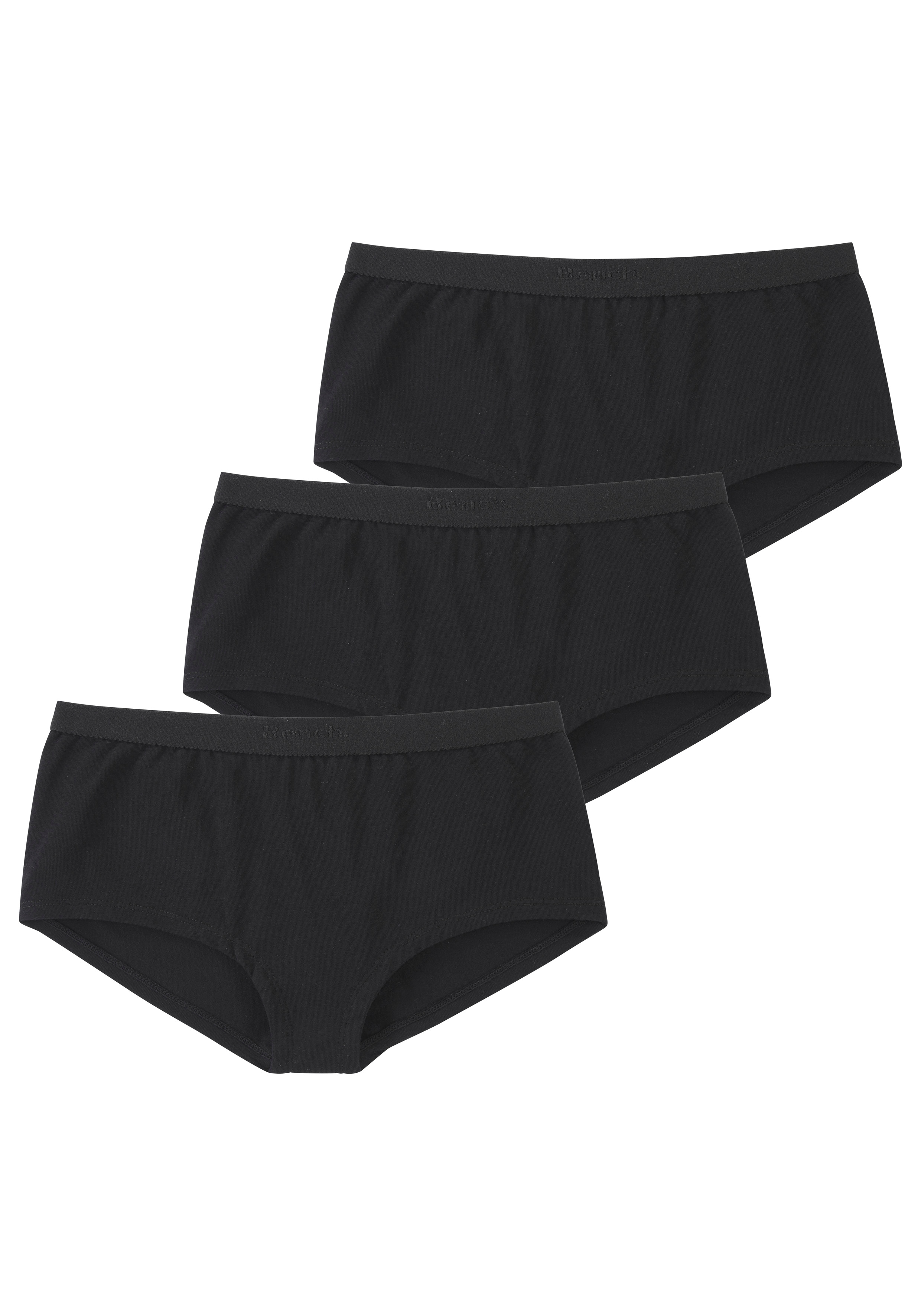Bench. Panty Packung, 3 Stk. unifarben, mit Logostickerei, Baumwollmischung