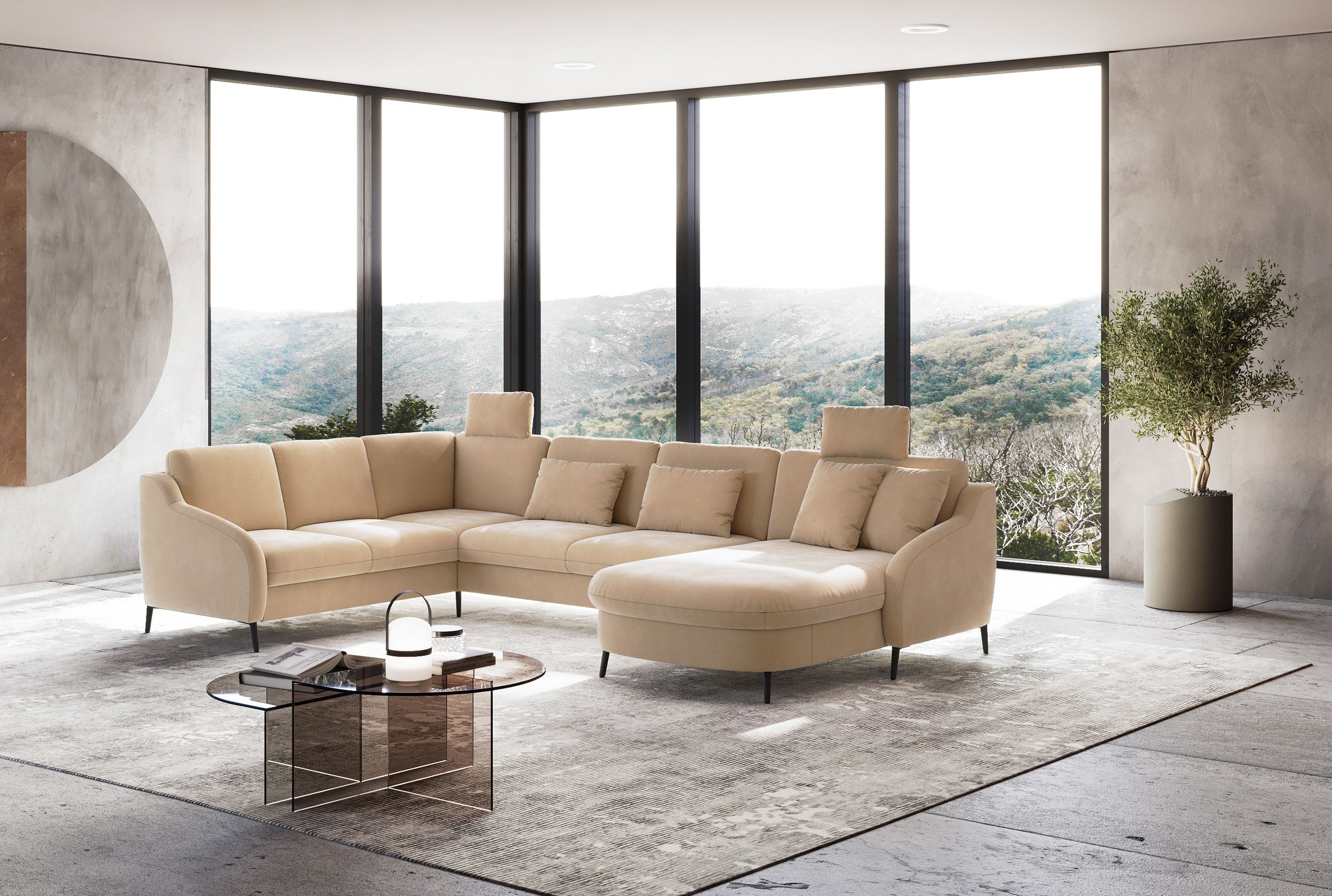 sit&more Wohnlandschaft »Soul U-Form«, wahlweise mit Bettfunktion und Bettkasten oder Schubkasten