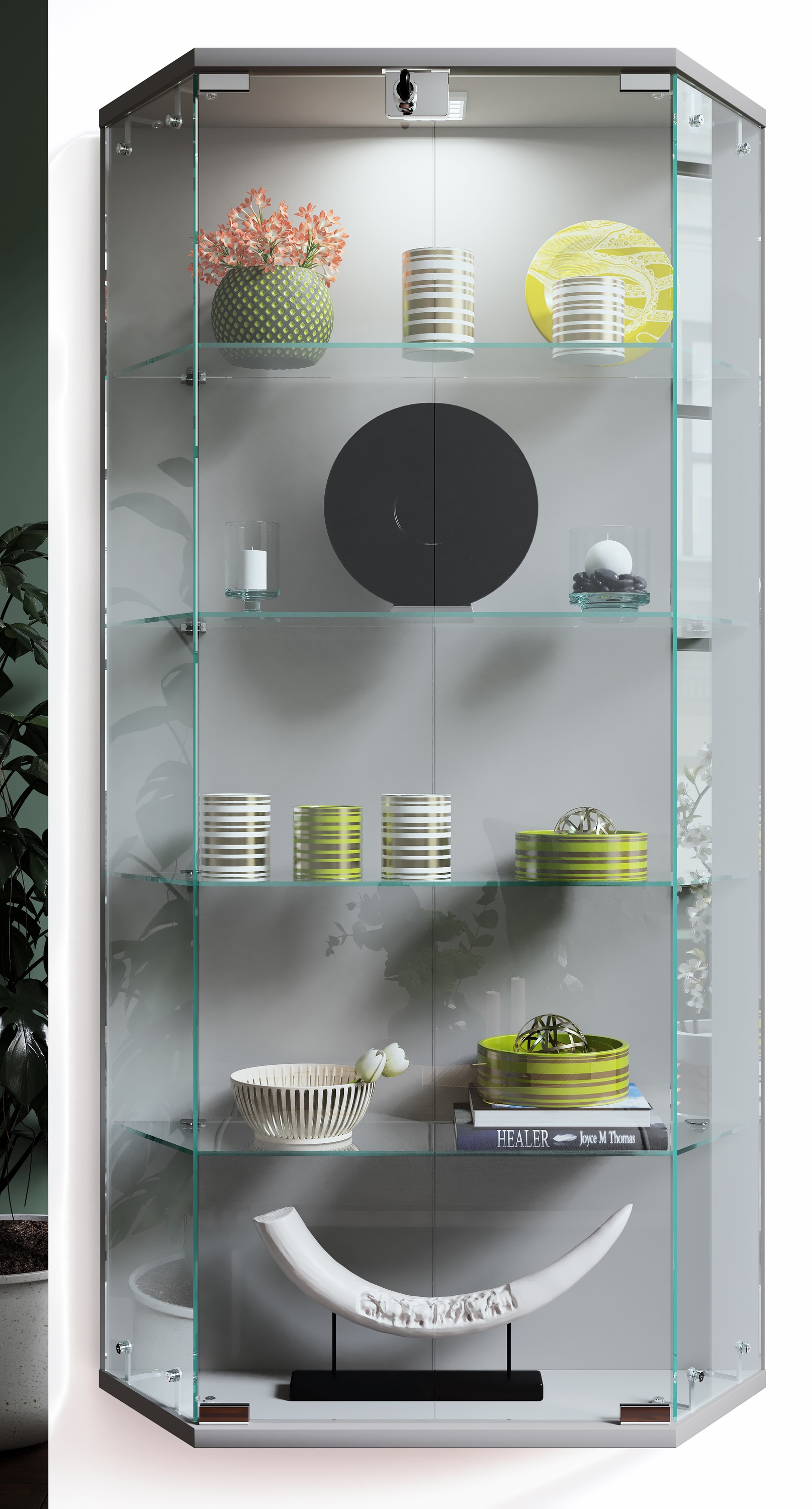 VCM Wandregal »Wandvitrine Hängevitrine Glasvitrine Benila L«