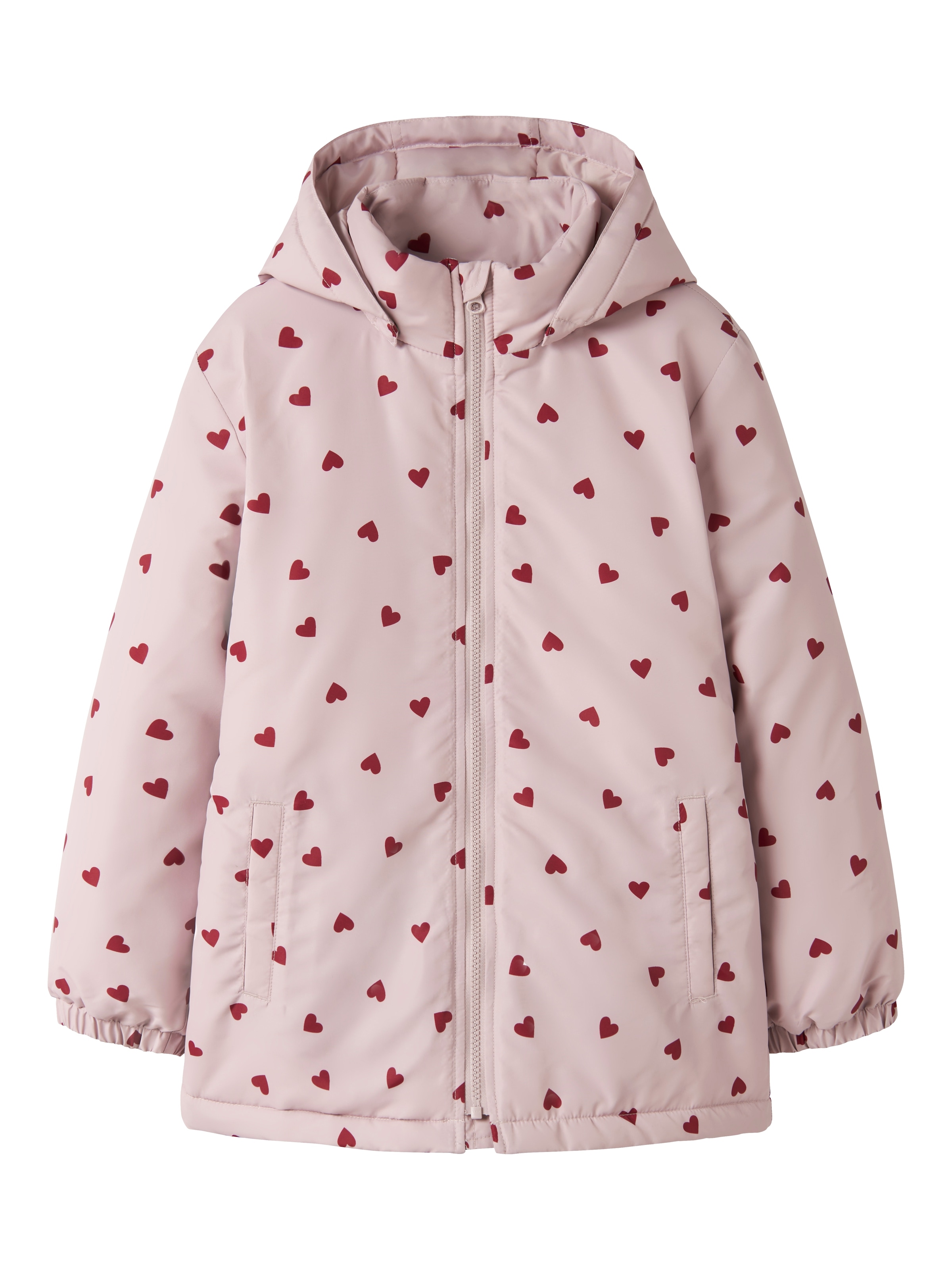 Name It Outdoorjacke "NKFMAXI JACKET PA AOP NOOS" mit Kapuze Kunstfaser, reflektierendes Detail, wasserabweisend