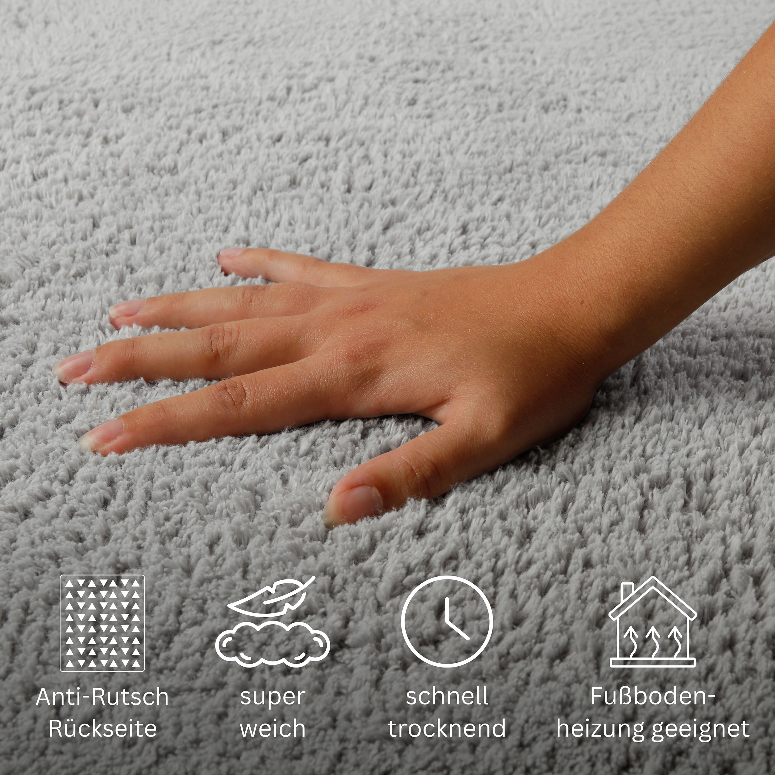 Thumbnail - OTTO home Badematte "Selenne" Höhe 20 mm Badteppich, getuftet, modern, Uni, antirutsch, flauschig, Baumwolle