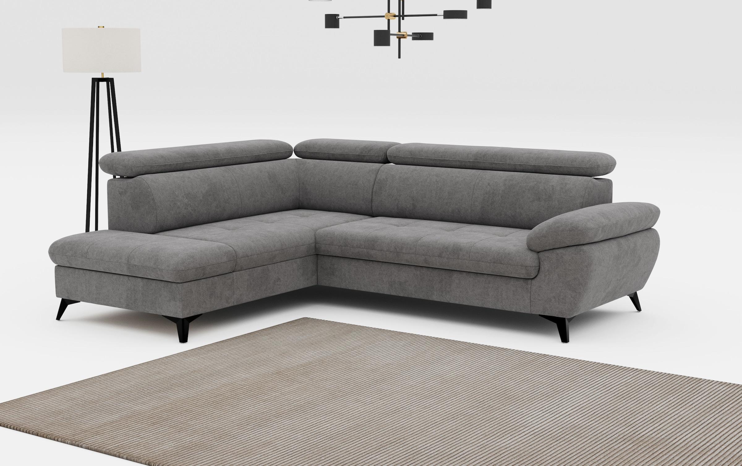 COTTA Ecksofa "Hudson L-Form, B: 256 cm" mit Kopfteilverstellung, optional günstig online kaufen