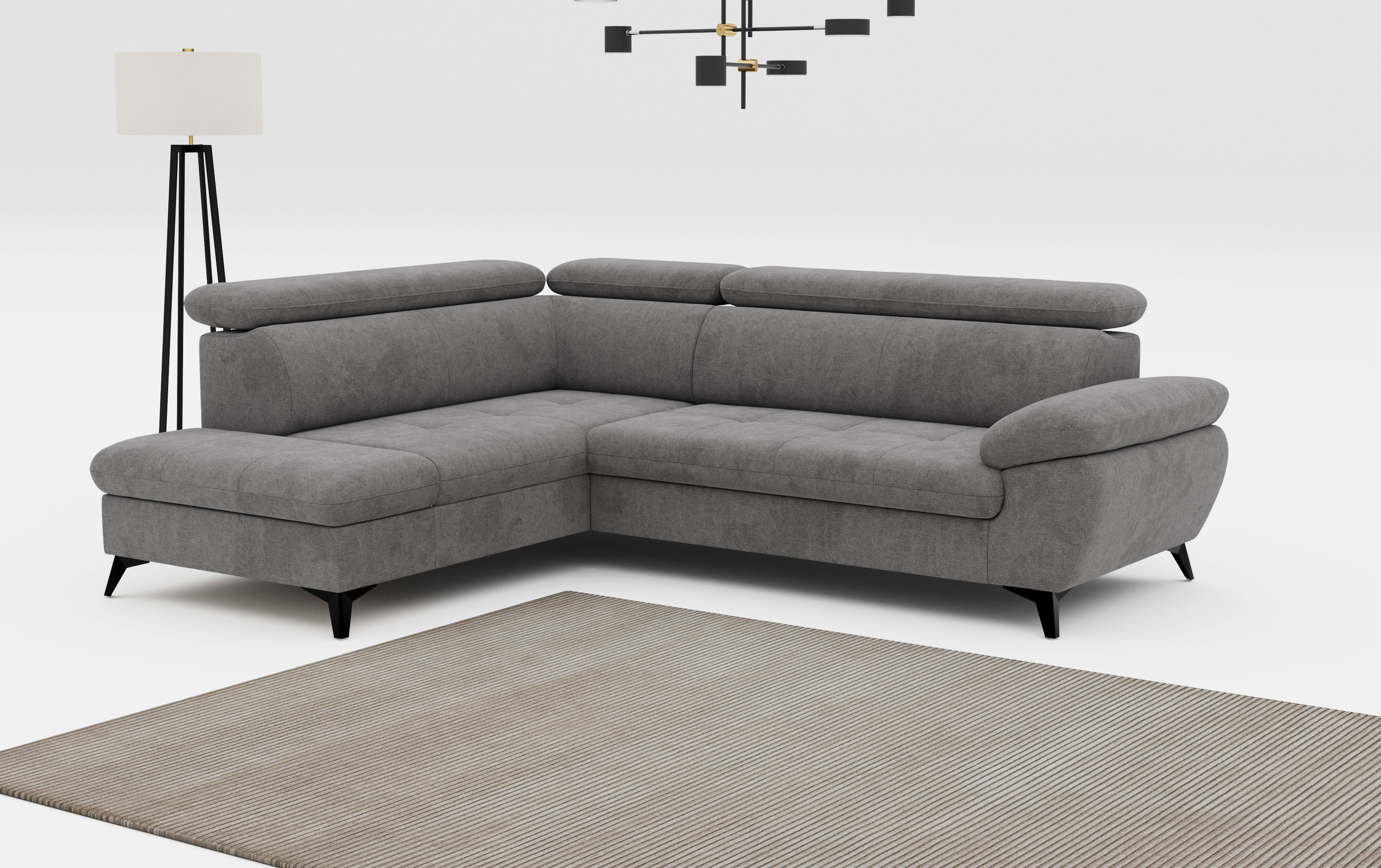 COTTA Ecksofa "Hudson" mit Kopfteilverstellung, optional Schlaffunktion & Bettkasten