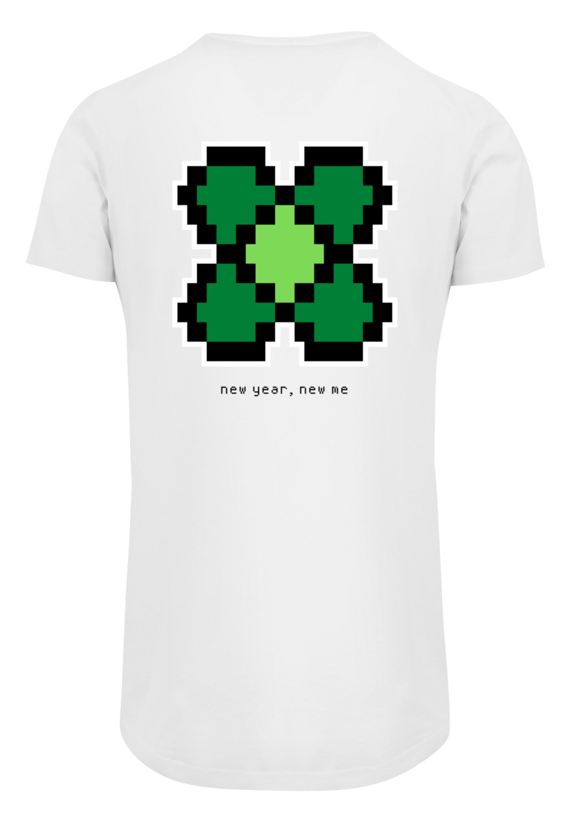 F4NT4STIC T-Shirt Silvester Happy New Year Pixel Kleeblatt Print günstig online kaufen