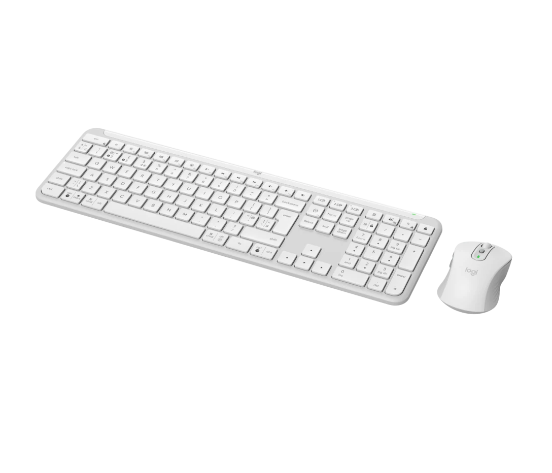 Logitech Tastatur- und Maus-Set »Signature Slim Combo MK950 - OFF WHITE - UK - INTNL-973«, (Set), Leistungsstarkes Arbeiten