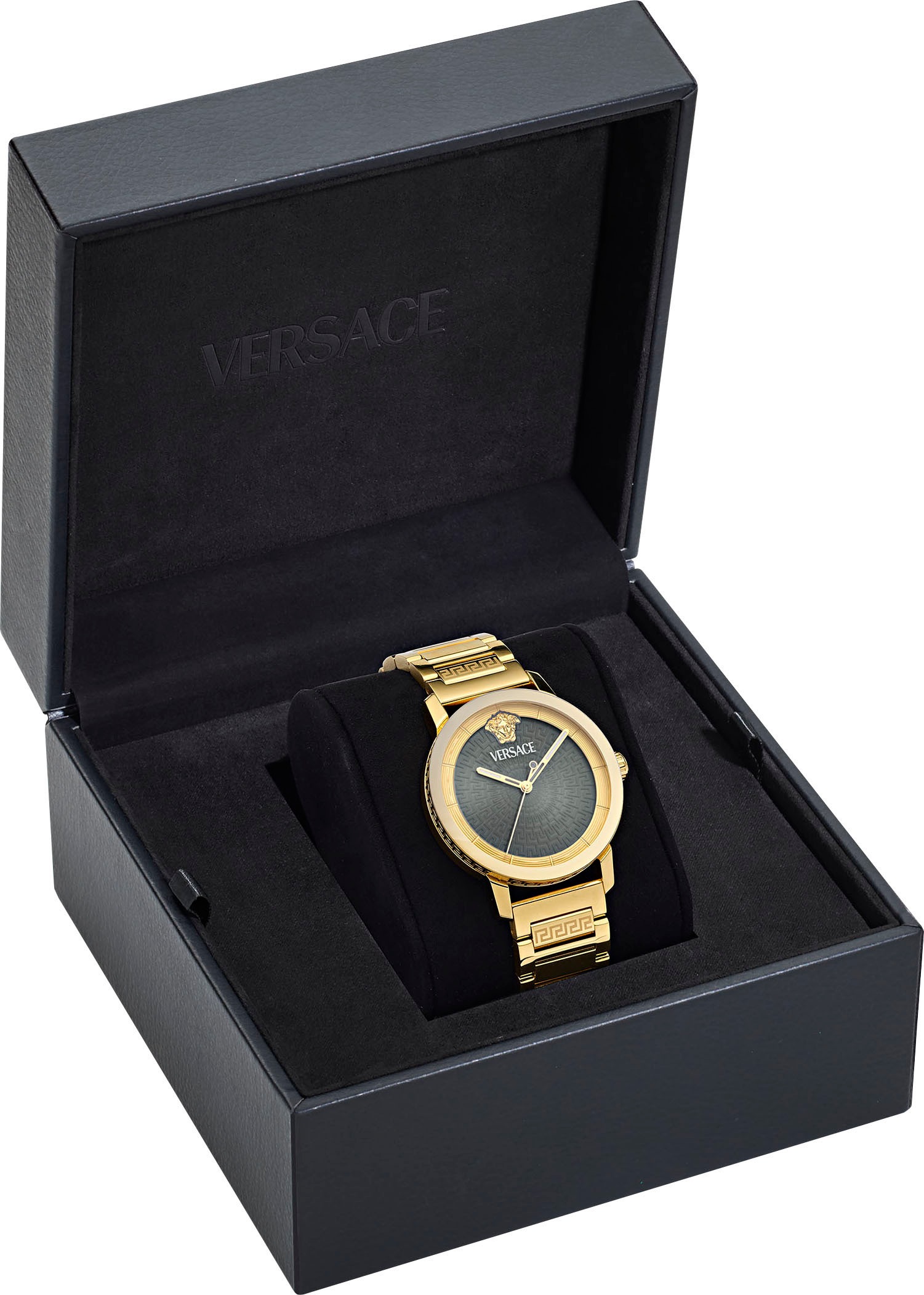 Versace Quarzuhr »V-HELIX«, Armbanduhr, Herrenuhr, Swiss Made, Saphirglas, Edelstahlarmband,analog