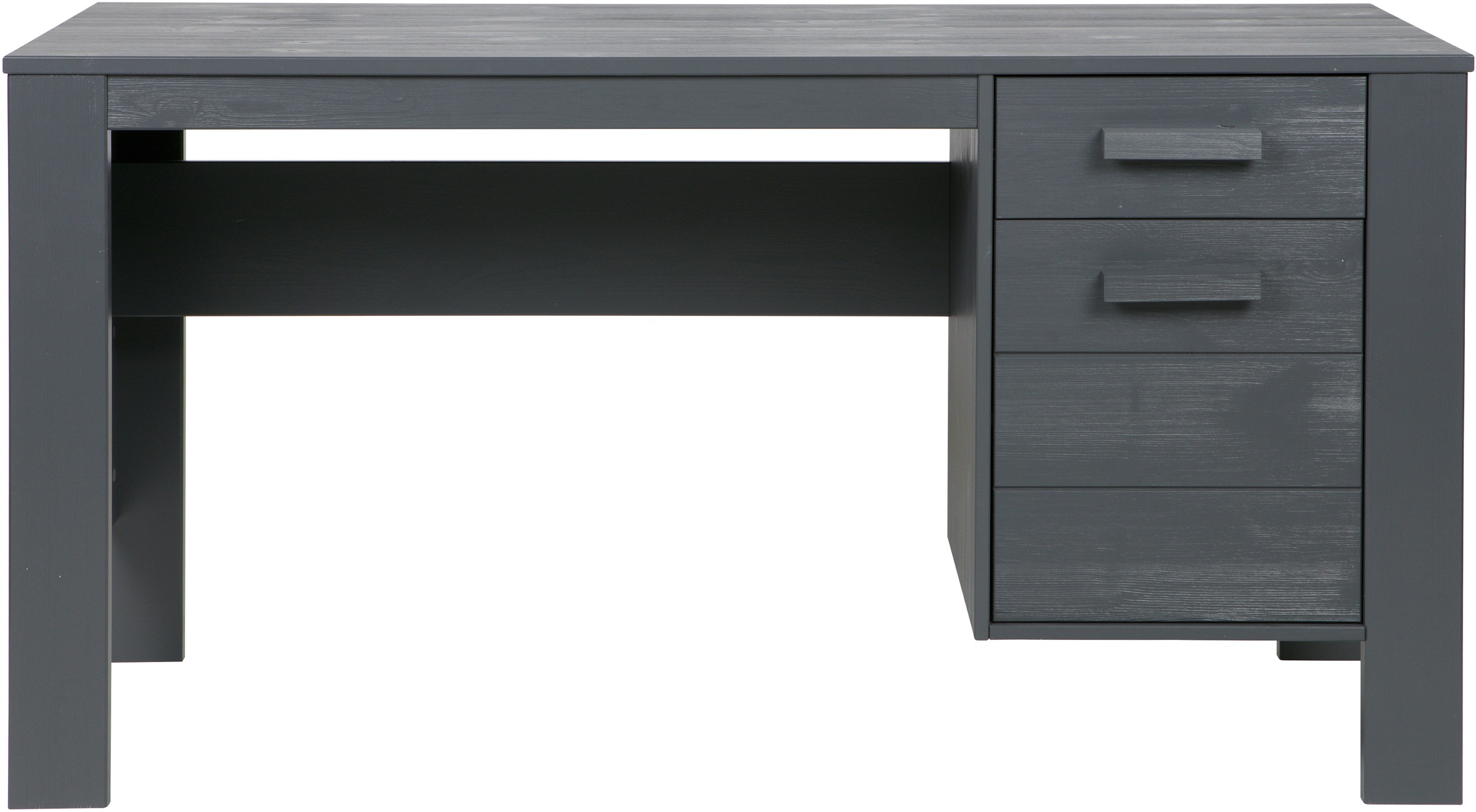 WOOOD Schreibtisch »Julius FSC®-Kiefernholz, gebürstet, mit zwei Schubladen 141x59x74 cm« Gebürstete Oberfläche, sichtbare Maserung, wasserbasiert lackiert