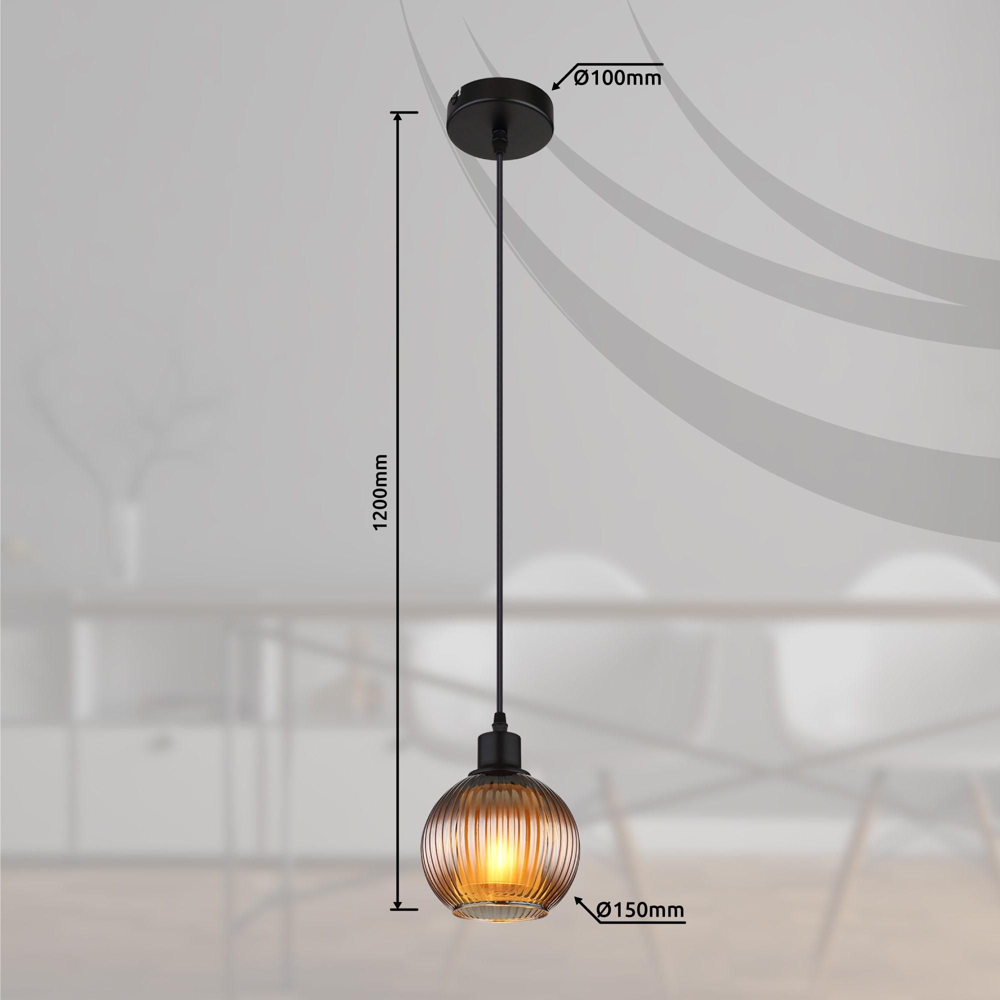 GLOBO LIGHTING Hängeleuchte »ZUMBA«, Leuchtmittel E27 | ohne Leuchtmittel, Hängelampe/Pendelleuchte/Esszimmer/Wohnzimmer/Esstisch