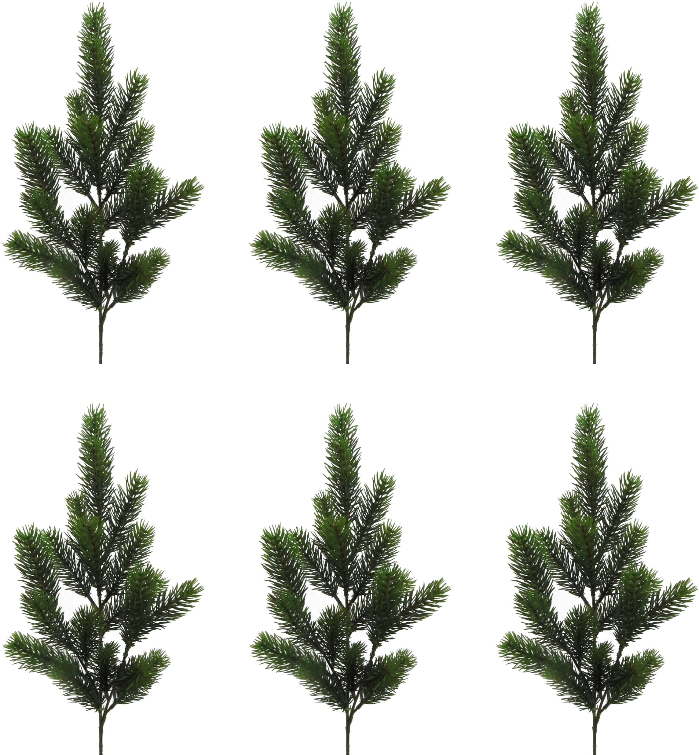 Winterliche Kunstpflanze CREATIV GREEN "Weihnachtsdeko", grün, H:60cm, Kunststoff, Kunstpflanzen, Zweig benadelt, 6 Stück im Set