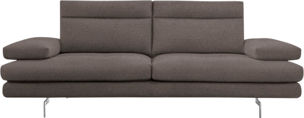 CALIA ITALIA 3,5-Sitzer »Toby Wing, italienisches Designsofa mit erstklassigem Sitzkomfort«, inklusive Sitztiefenverstellung, Füße in Chrom glänzend