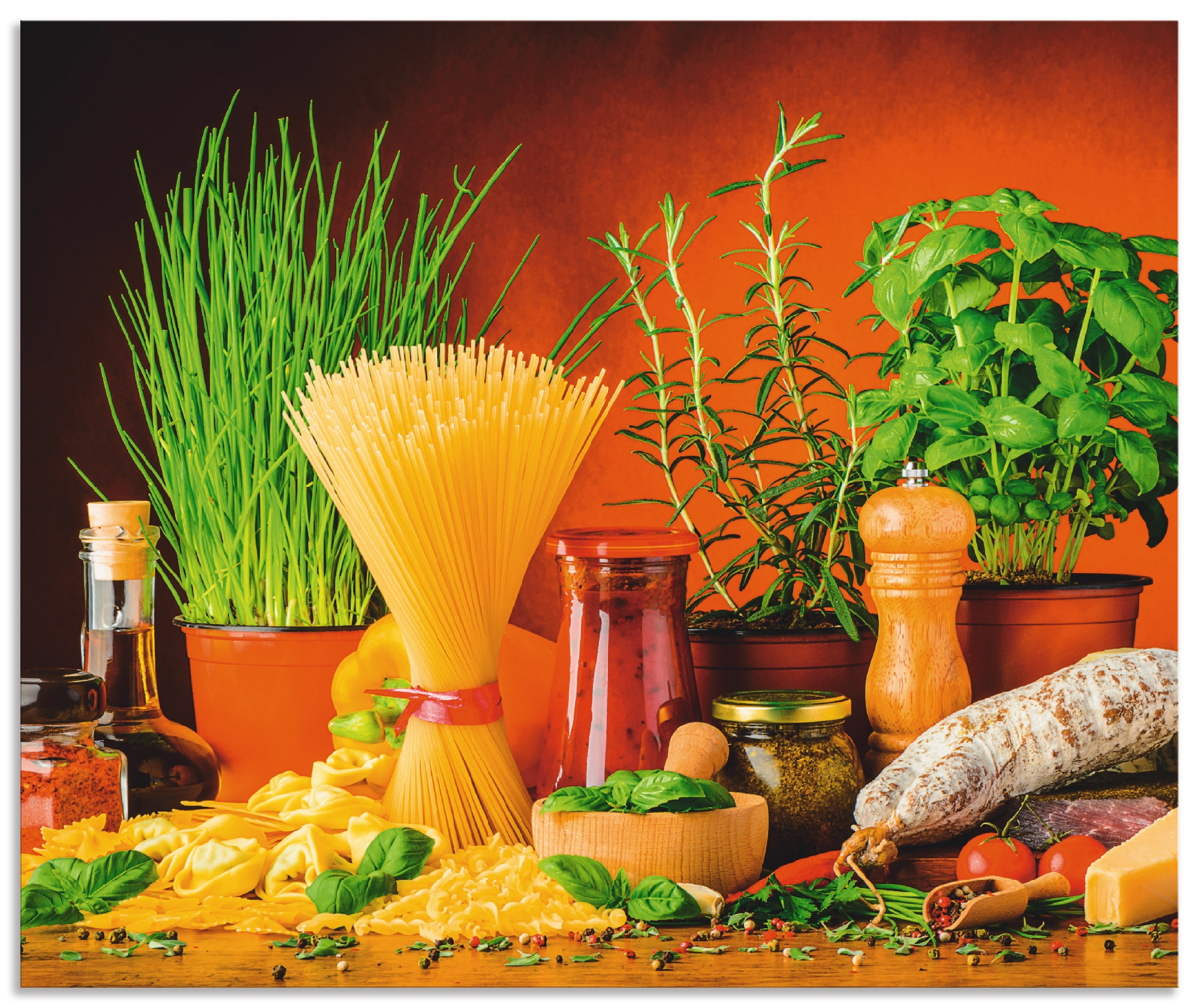 Artland Küchenrückwand "Mediterranes und italienisches Essen" Alu Spritzsch günstig online kaufen
