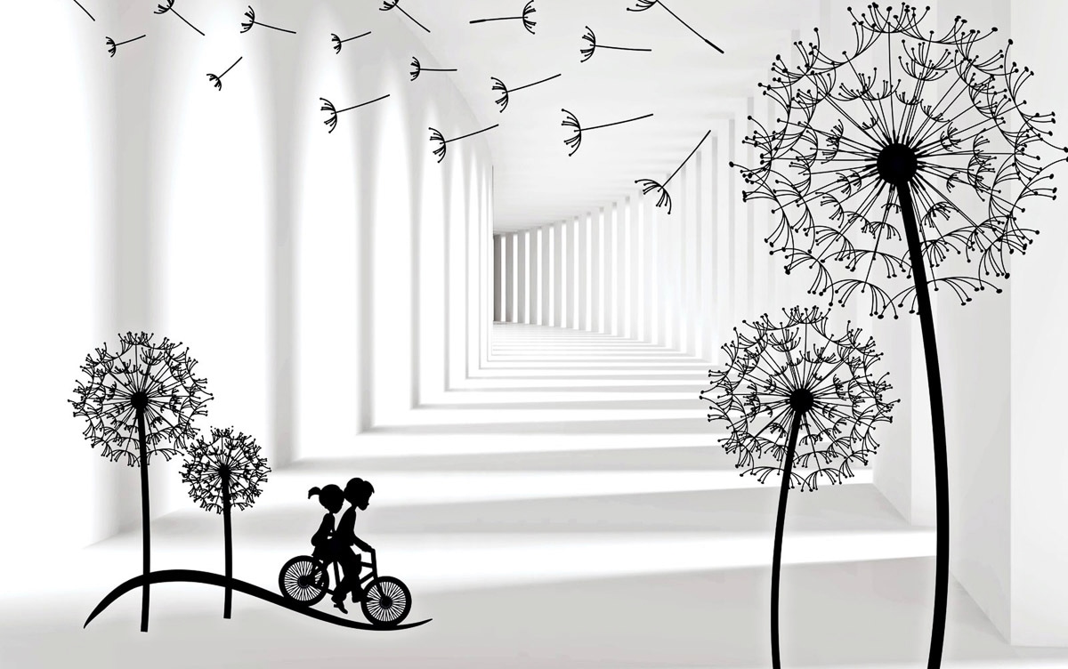 Papermoon Fototapete "Muster Pusteblumen" günstig online kaufen