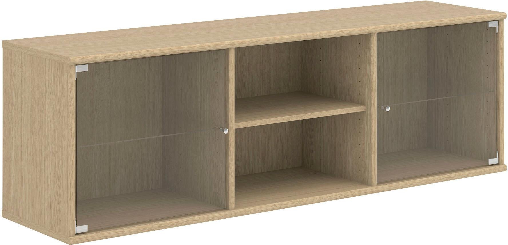 Hammel Furniture Lowboard »Mistral, | Schrank, 133 BAUR Designmöbel cm, montierbar«, B: anpassungsbar hängend/stehend Hochwertig Glastüren, zwei mit