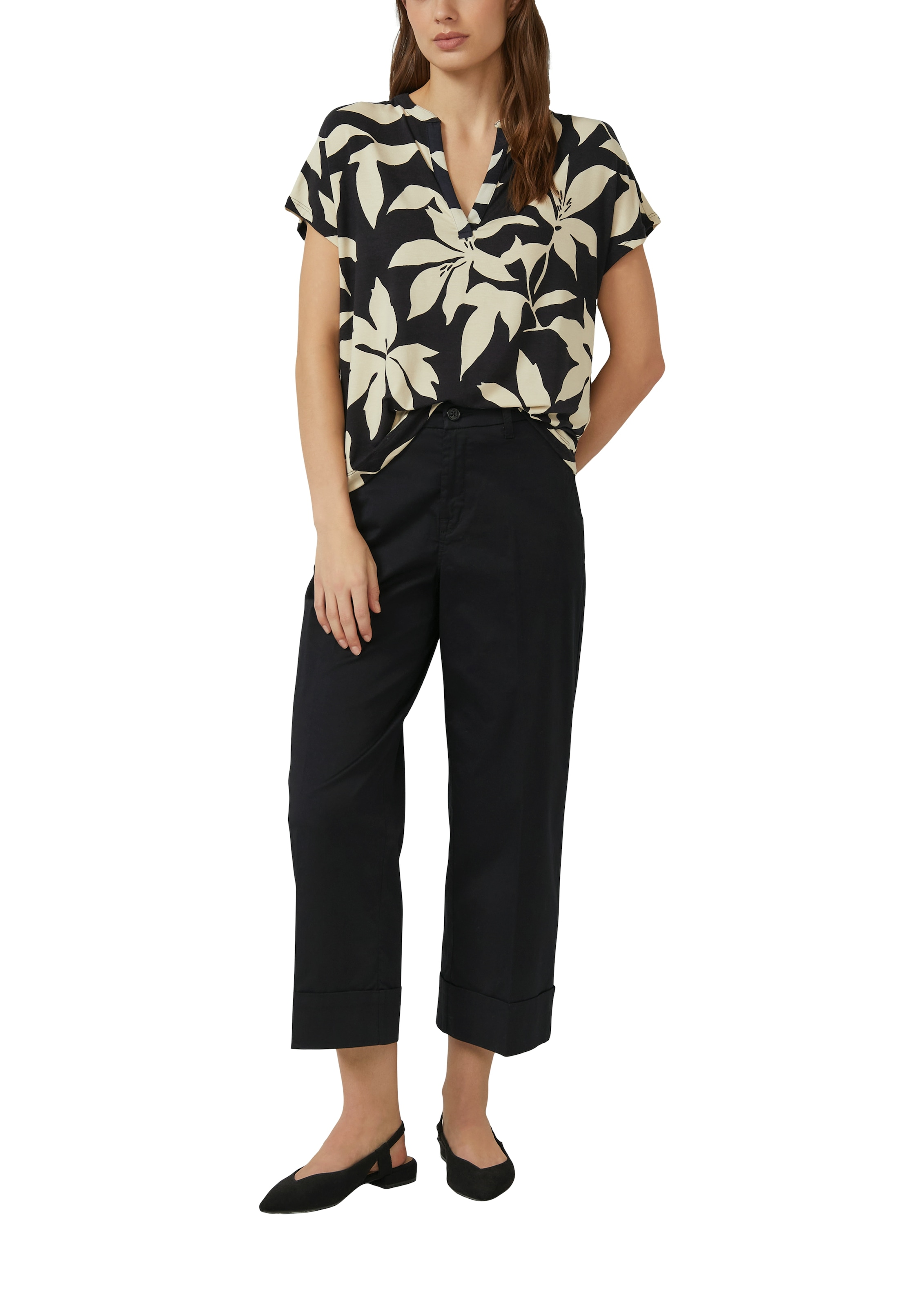 s.Oliver Kurzarmshirt Sommer-Tunika mit floralem Muster