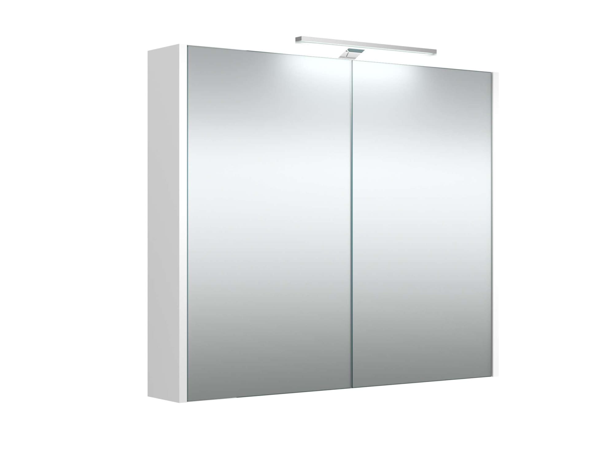 welltime Badezimmerspiegelschrank "Joy, Badmöbel, mit Beleuchtung, Wandmontage" mit Spiegeltüren und LED, IP 44, FSC-zertifiziert
