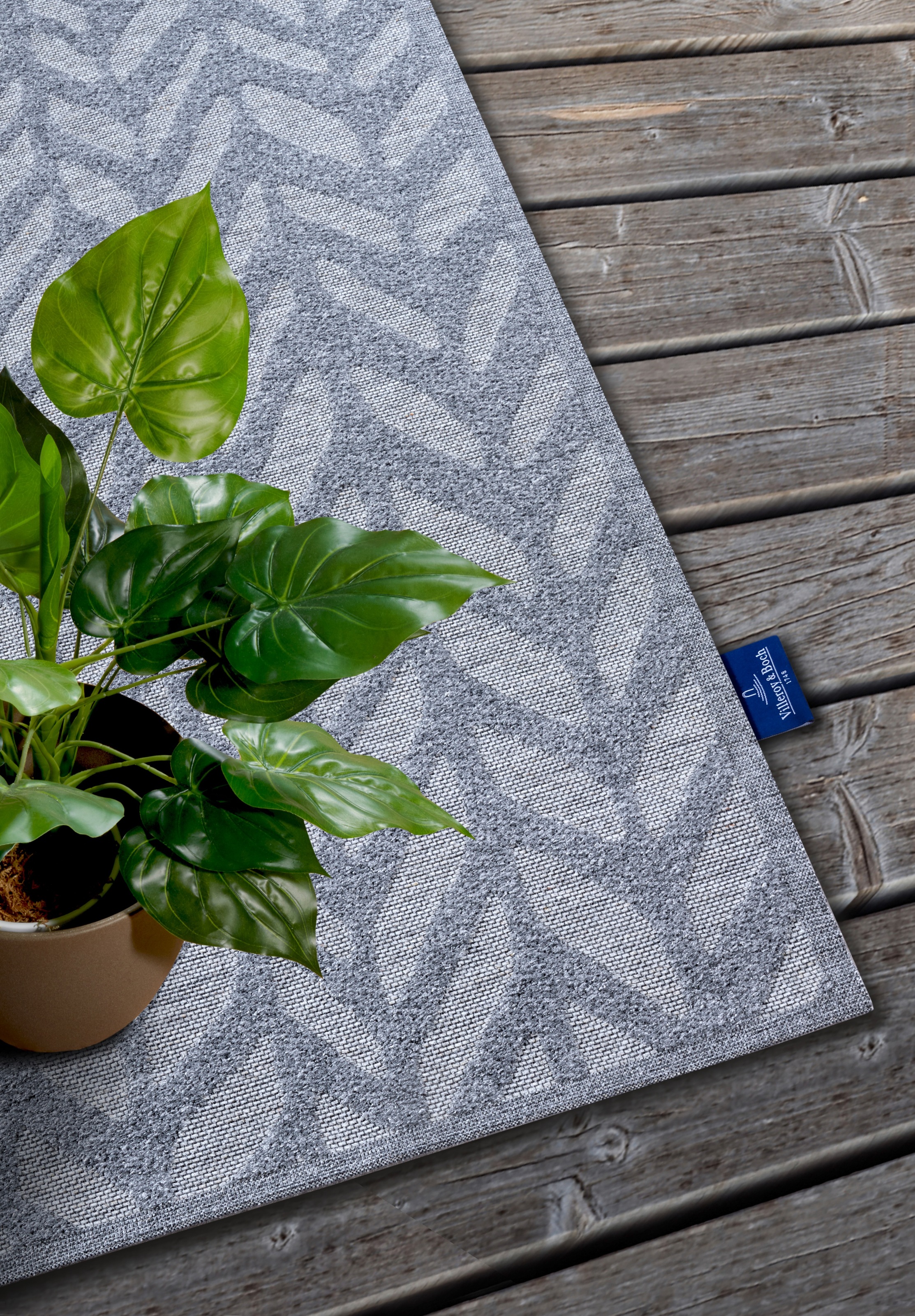 Villeroy & Boch Outdoorteppich »Georgette«, rechteckig, 4 mm Höhe, In-& Outdoor, Flachgewebe, wetterfest, Terrasse, Balkon, modern, Trend