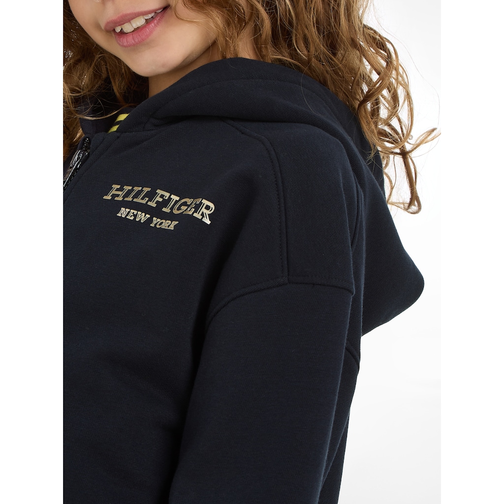 Tommy Hilfiger Kapuzensweatjacke »MONOTYPE FOIL ZIP THRU HOODIE«, mit großem Logo