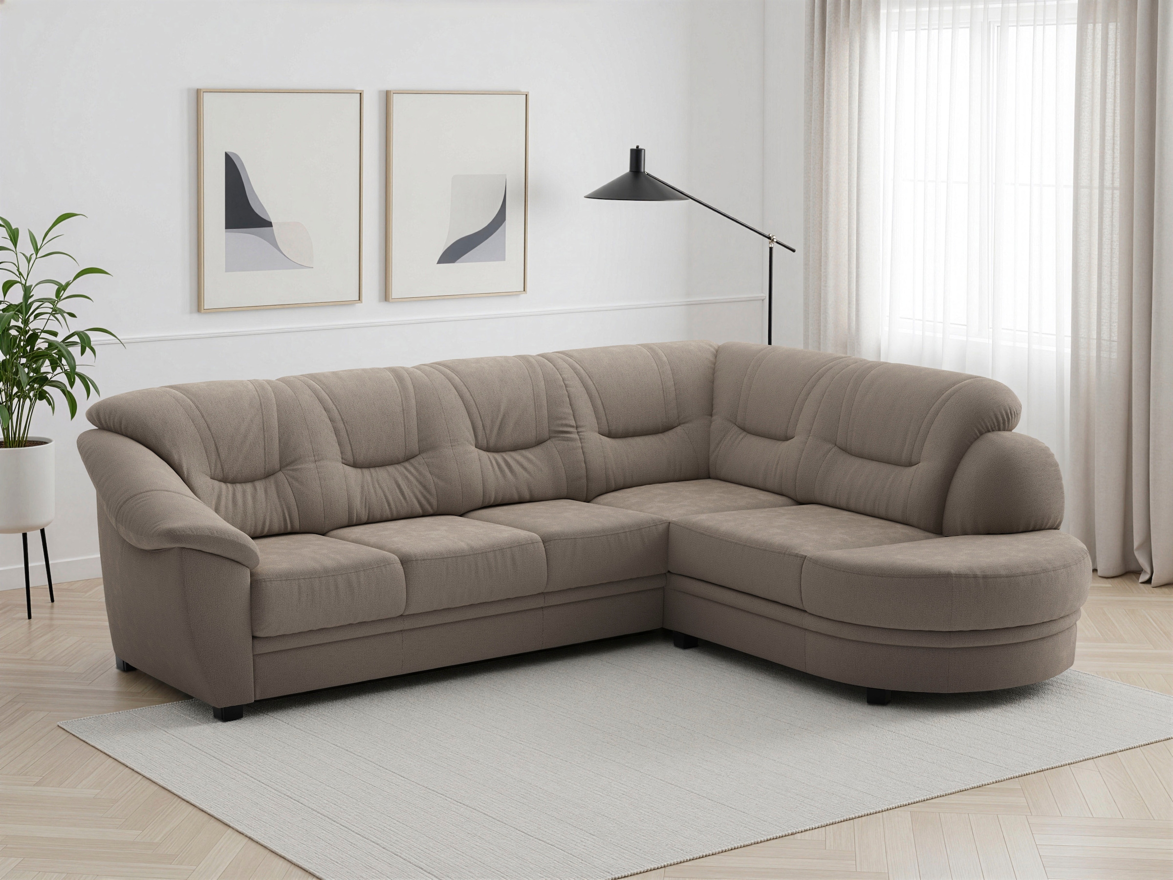 sit&more Ecksofa "Savona L-Form, B: 267 cm, Couch mit Federkern, Komfortsitzhöhe 46 cm" optional mit Schlaffunktion