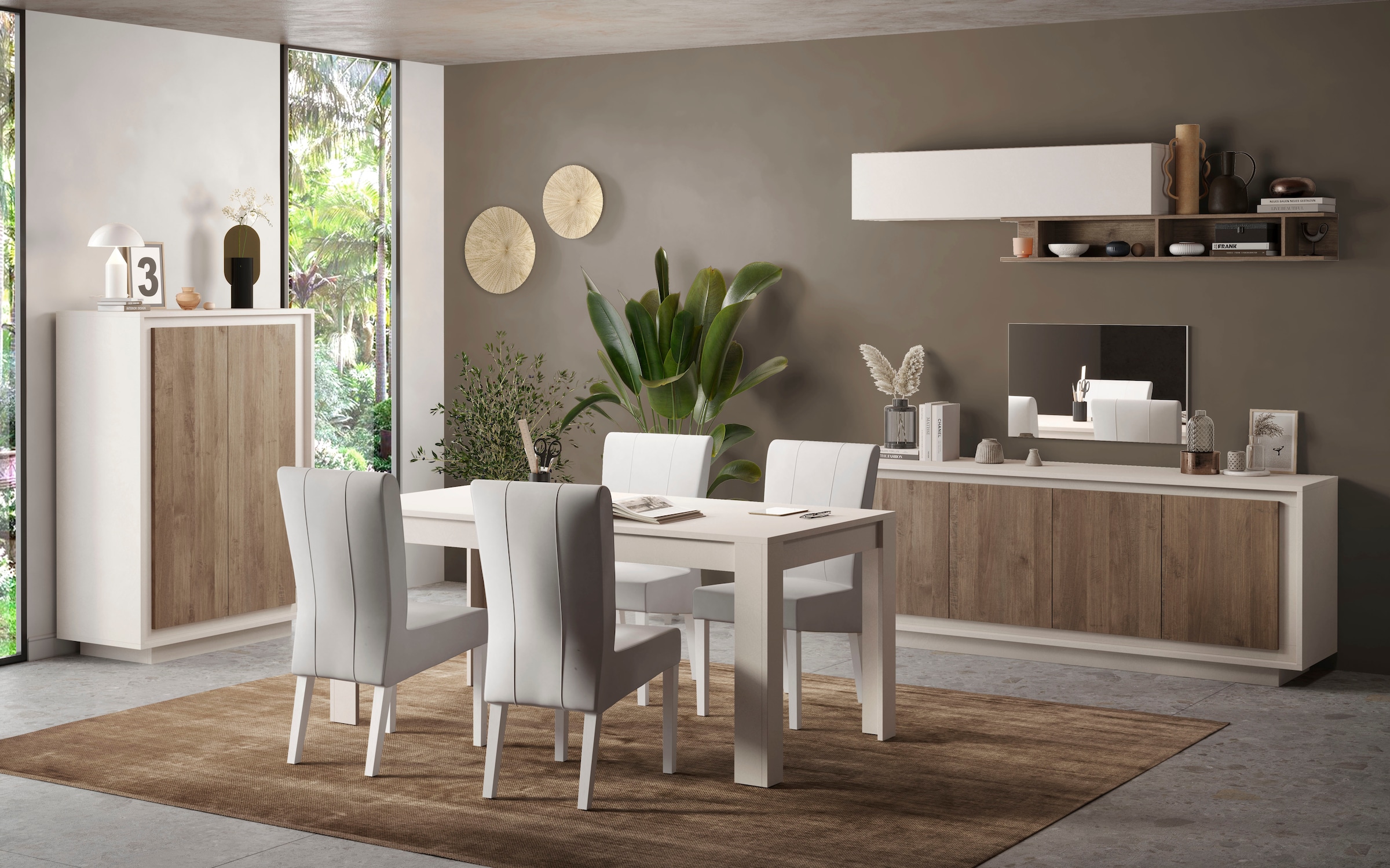 Home affaire Sideboard »Sky, B/T 207/50 cm, Kommode/Anrichte/Stauraumschrank, 4 Türen« Softclosing, Korpus & Front 22 mm stark, Rahmen-Optik