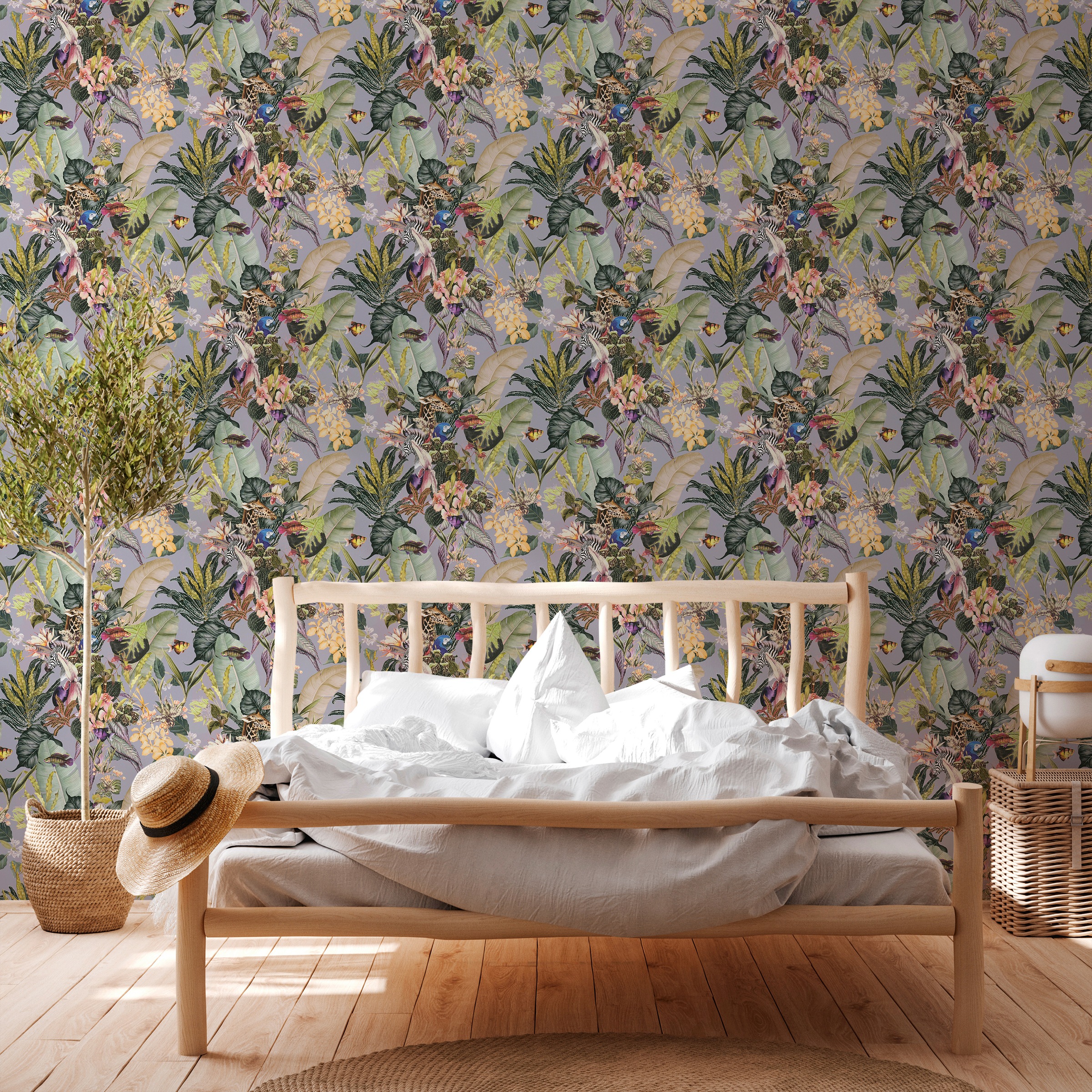 A.S. Création Vliestapete »Dream Flowery« Wald | botanisch | floral glatt Tiertapete Tapete Blumenoptik Tapeten Wohnzimmer Schlafzimmer Küche