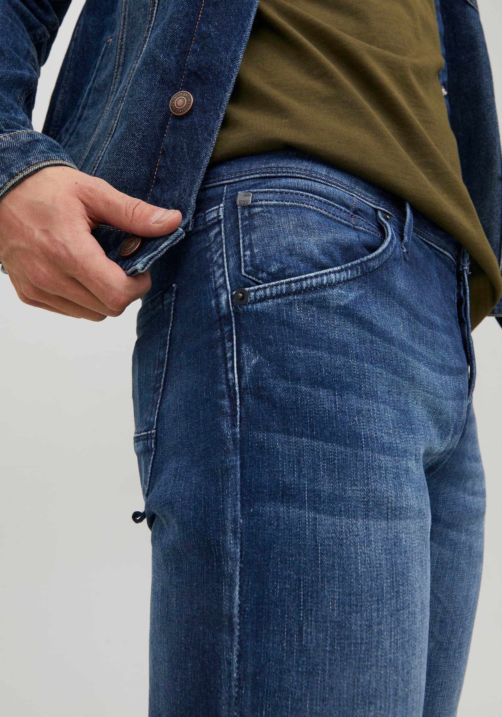 Jack & Jones Slim-fit-Jeans "JJIGLENN – Slim-Fit-Jeans mit niedriger Leibhö günstig online kaufen