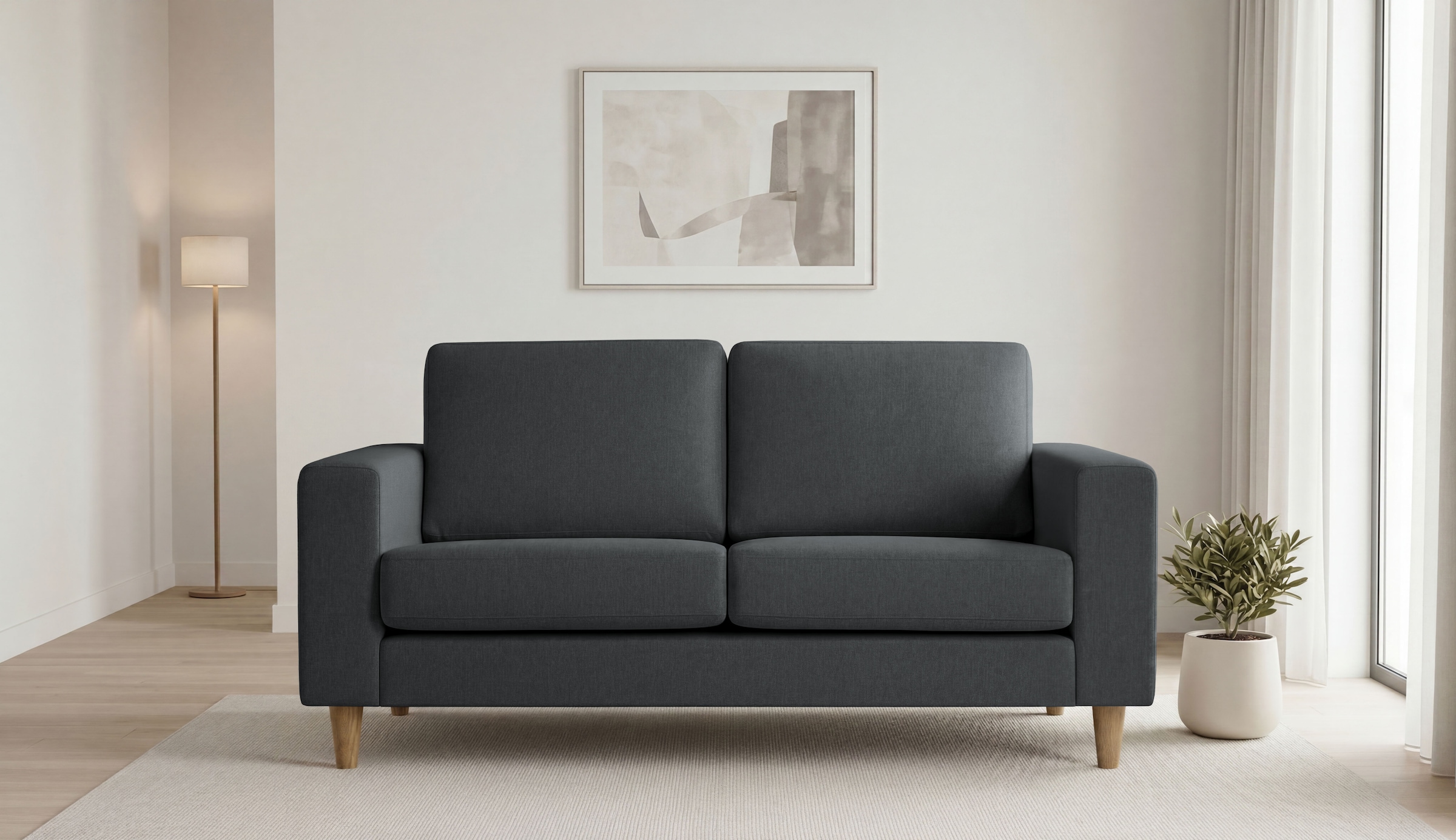 OTTO home 2-Sitzer "Tvinno" im skandinavischen Stil, mit Massivholzfüßen, Breite 155 cm