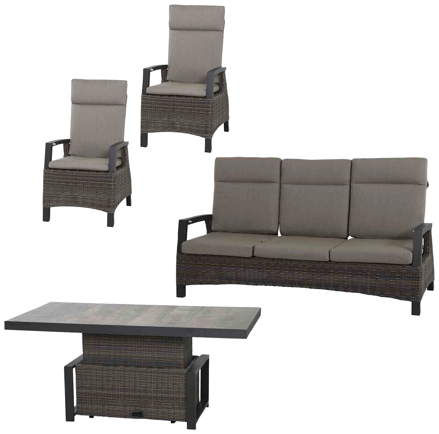 Siena Garden Garten-Essgruppe "Corido" 4 Stk. tlg. günstig online kaufen