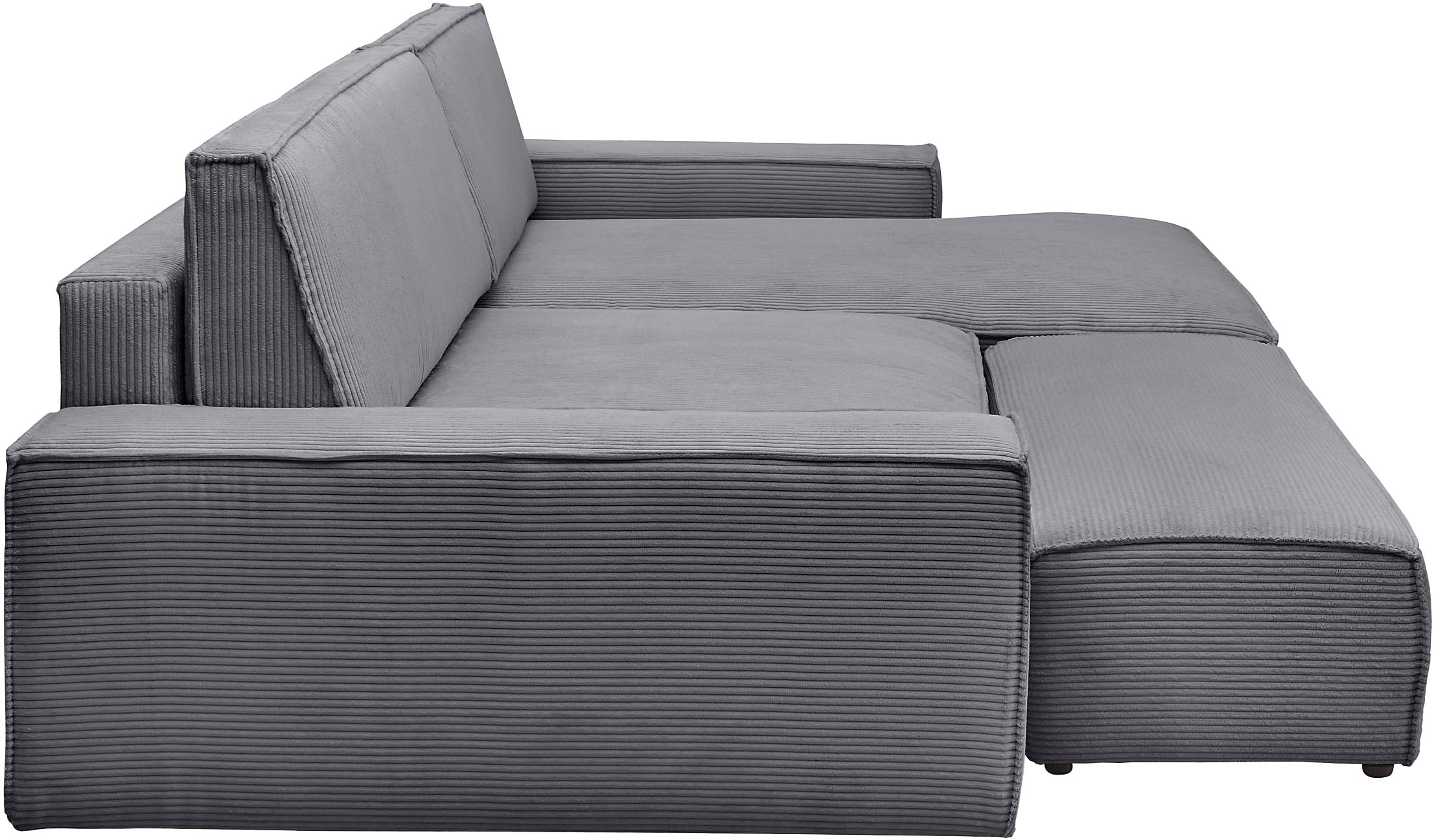 Home affaire Polsterecke »NEU: SHERWOOD XXL tief, L-Form mit Schlaffunktion, Big-Sofa mit Hocker«, (Set, 2 St.), stellbar zum Schlafsofa (Krokodilverbinder), Cord, Leinenoptik