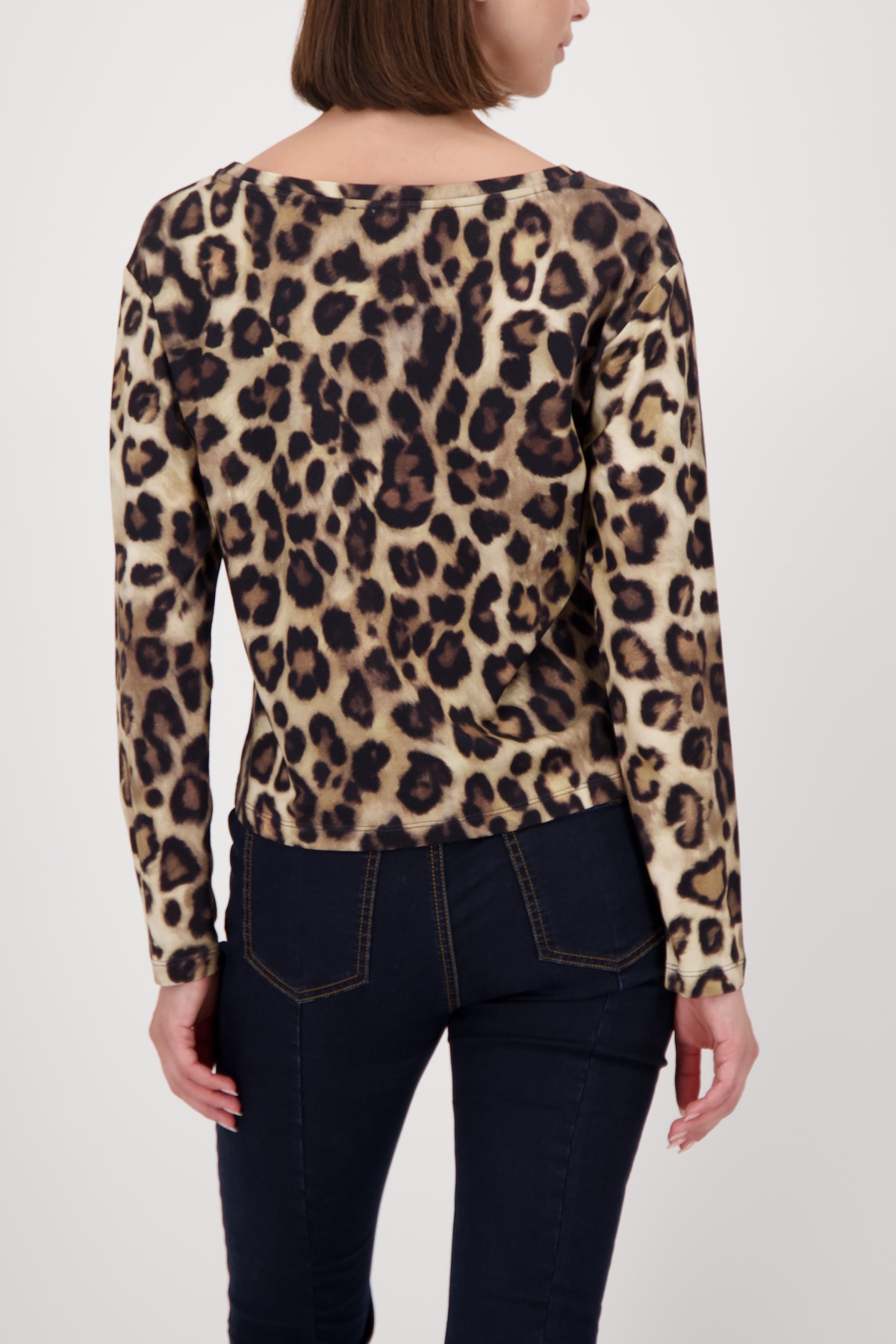 Monari Langarmshirt "Shirt Leodruck Allover", Regular fit mit U-Boot-Aussch günstig online kaufen