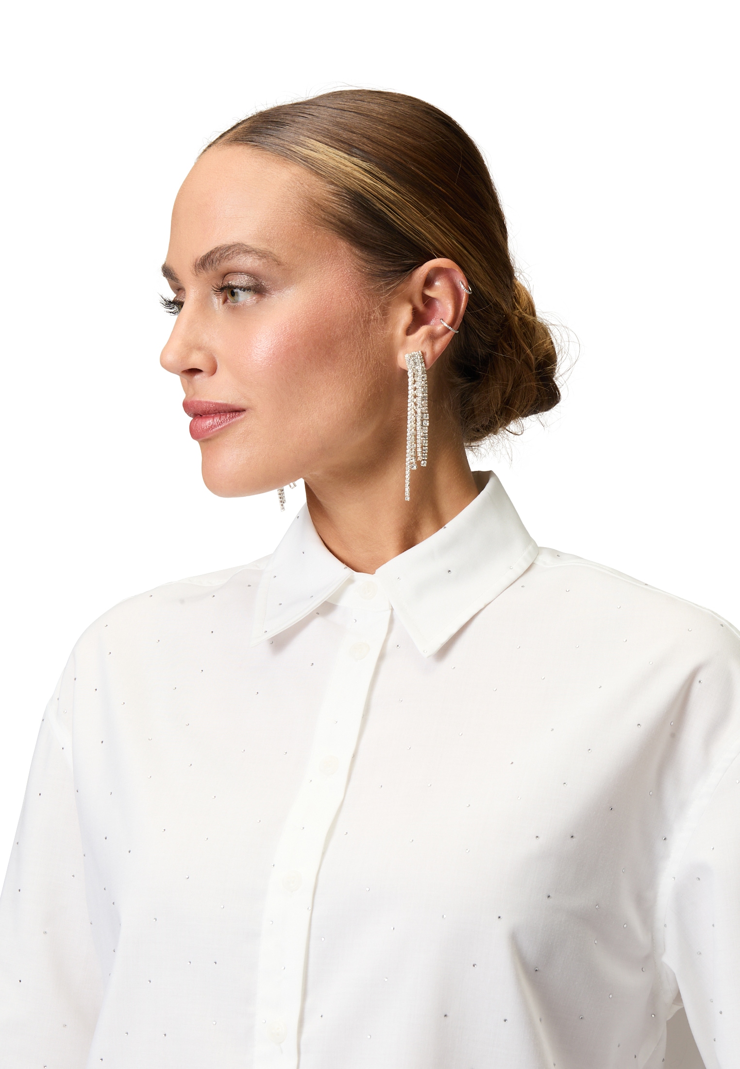 Zero Klassische Bluse »zero Bluse mit Strasssteinen«